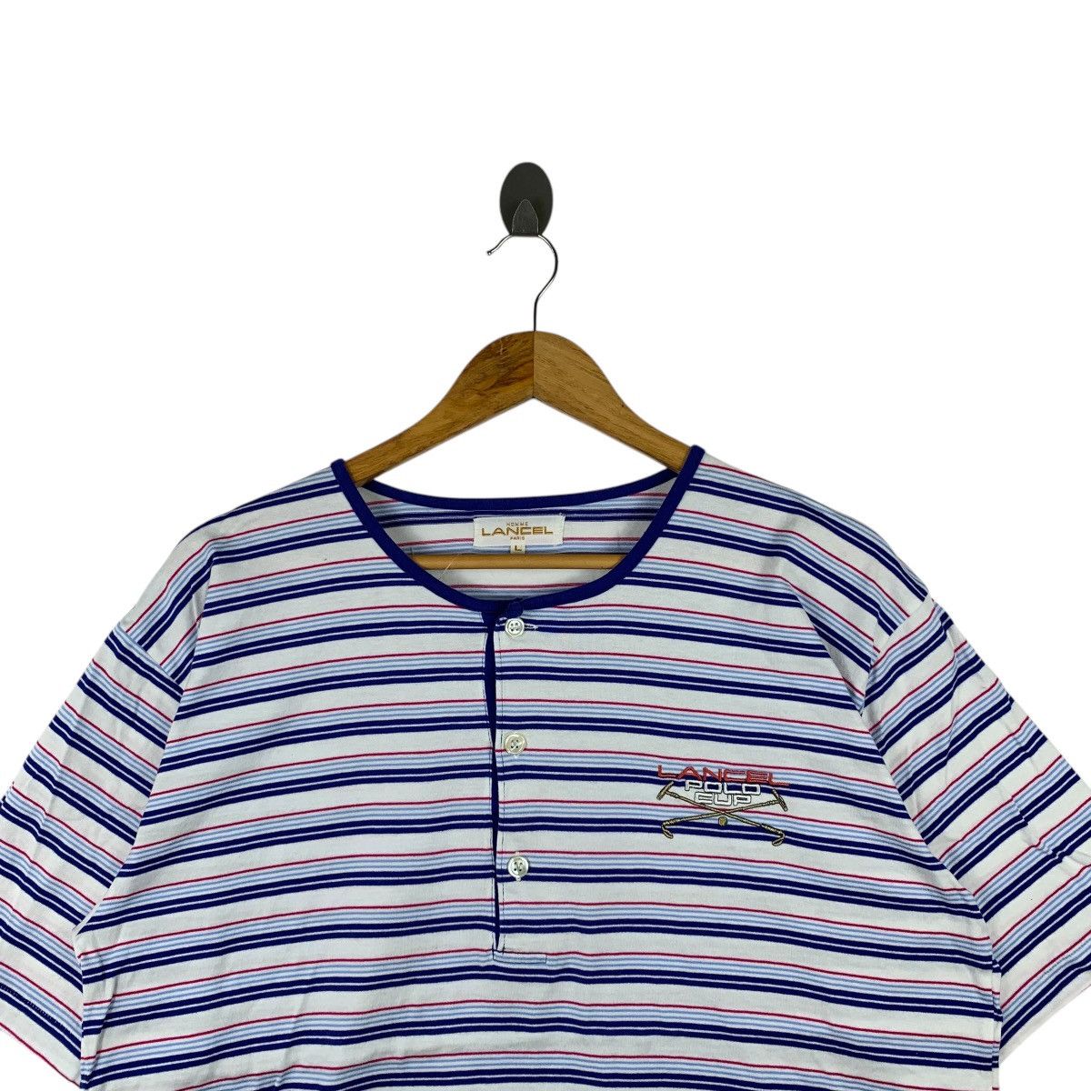 Lancel × Vintage Vintage LANCEL Paris Polo Cup Fashion Designer T-Shirt Size US L / EU 52-54 / 3 - 3 Thumbnail