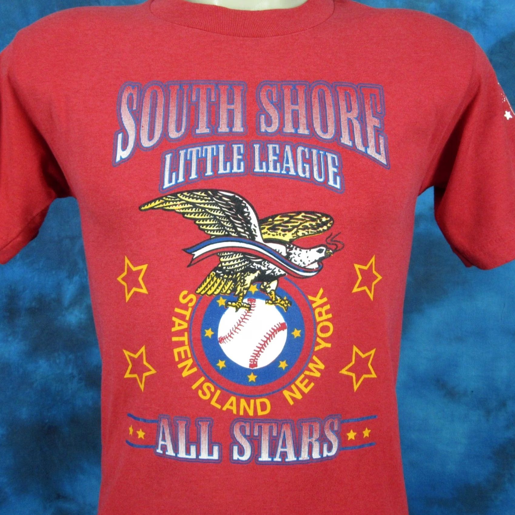 Fruit Of The Loom VINTAGE STATEN ISLAND NEW YORK CITY BASEBALL T-Shirt XS Red, 90s, Fruit of the Loom, Short Sleeve, Crew Neck, Men, 1990s, Single Stitch T-Shirt Size US XS / EU 42 / 0 - 3 Thumbnail