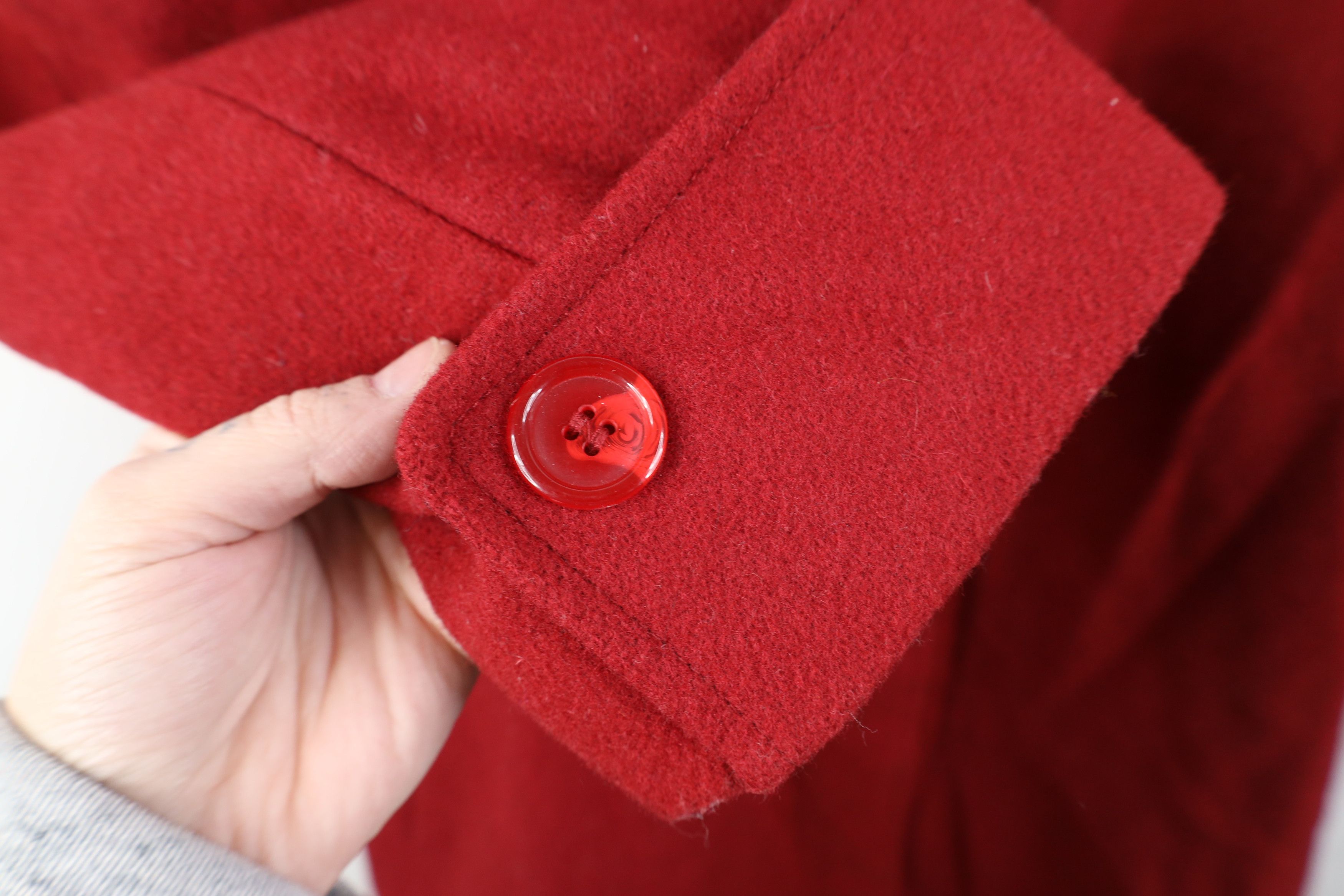 Vintage Vintage 90s Streetwear Wool Full Length Overcoat Jacket Red Size XXL / US 16-18 / IT 52-54 - 8 Thumbnail