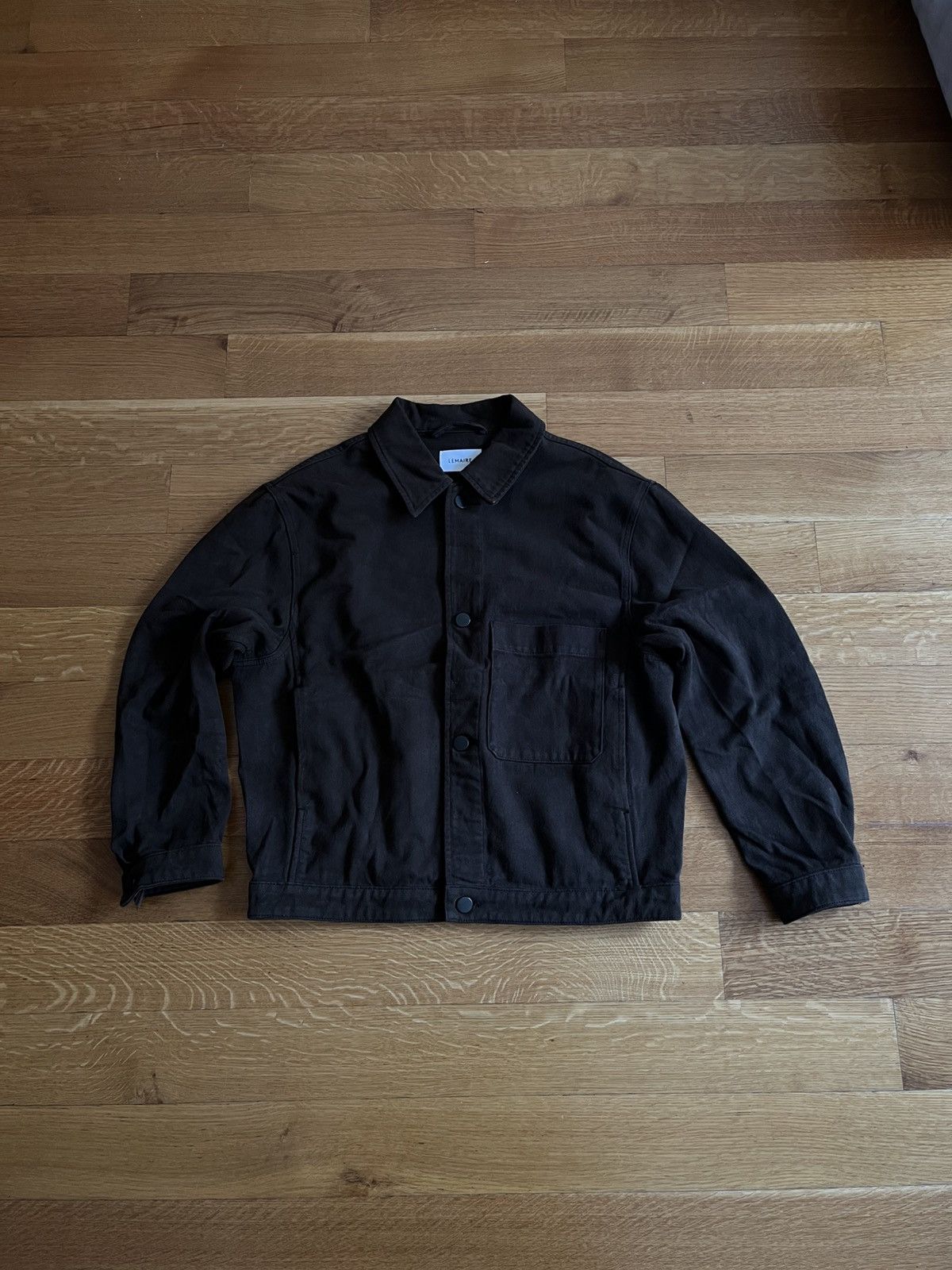 Lemaire Espresso Brown Trucker Jacket in Twill Cotton Size US XL / EU 56 / 4 - 3 Thumbnail