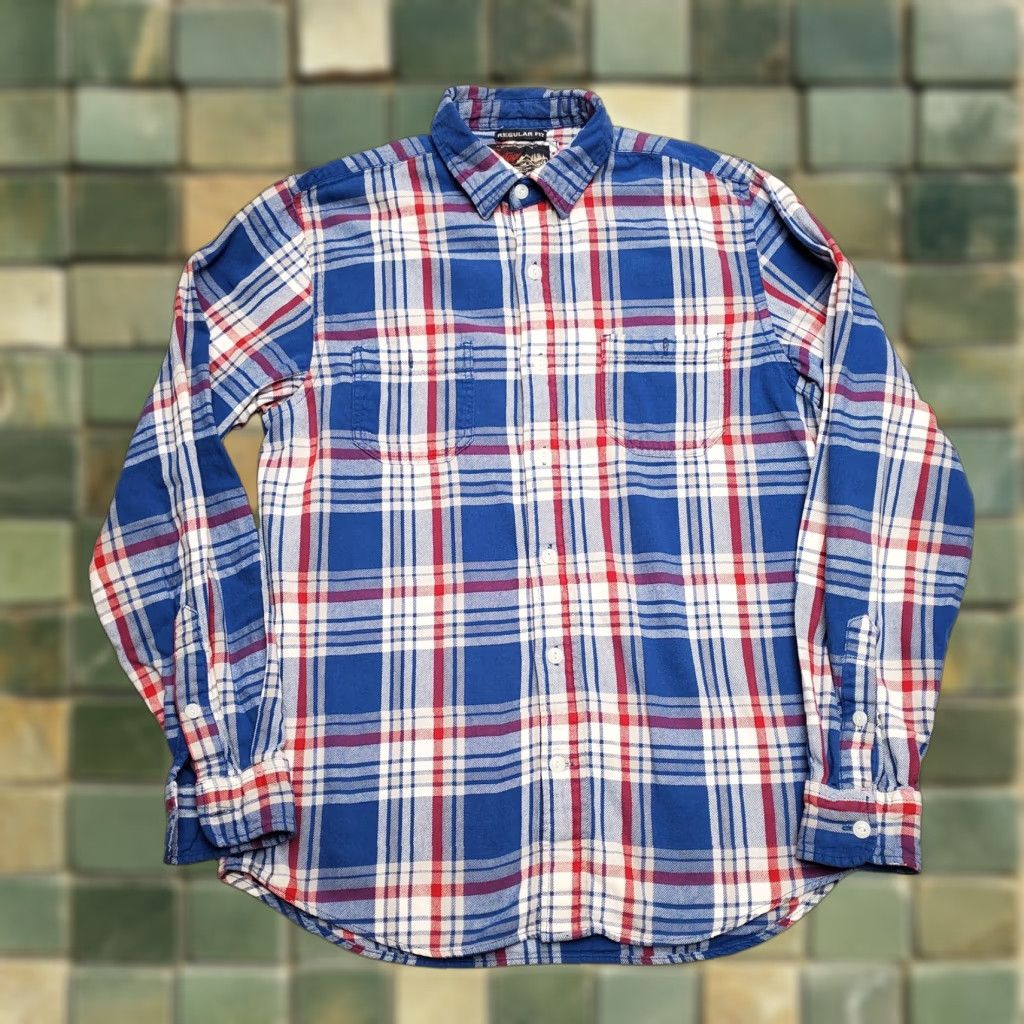 Old Navy VINTAGE Old Navy Flannel Shirt Mens M Blue Plaid 100% Cotton Outdoor Button-Up Casual Mens Size US M / EU 48-50 / 2 - 1 Thumbnail