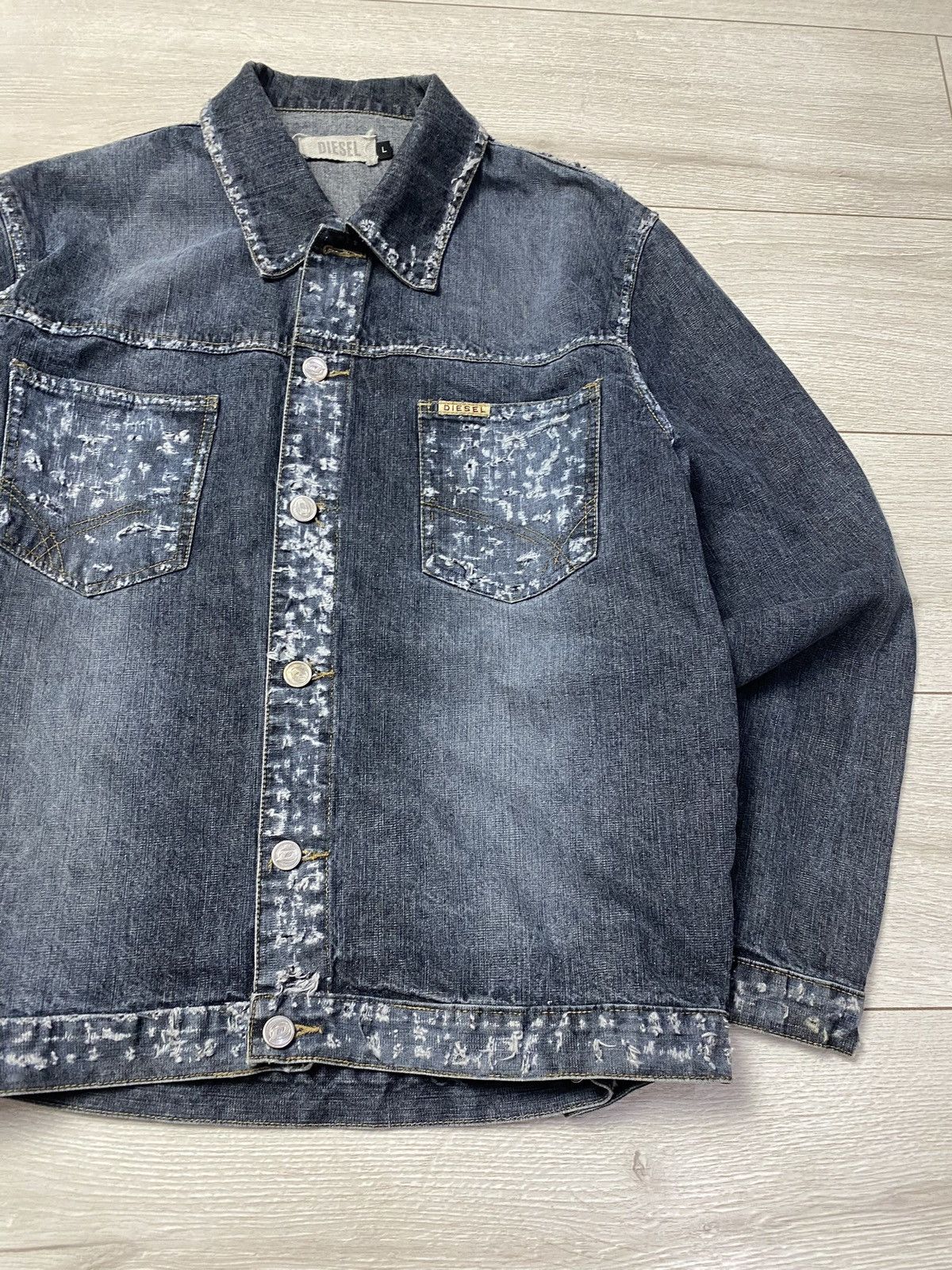 Diesel × Vintage RARE VTG 90s 80s Diesel Denim Jacket Jeans vintage Size US L / EU 52-54 / 3 - 3 Thumbnail