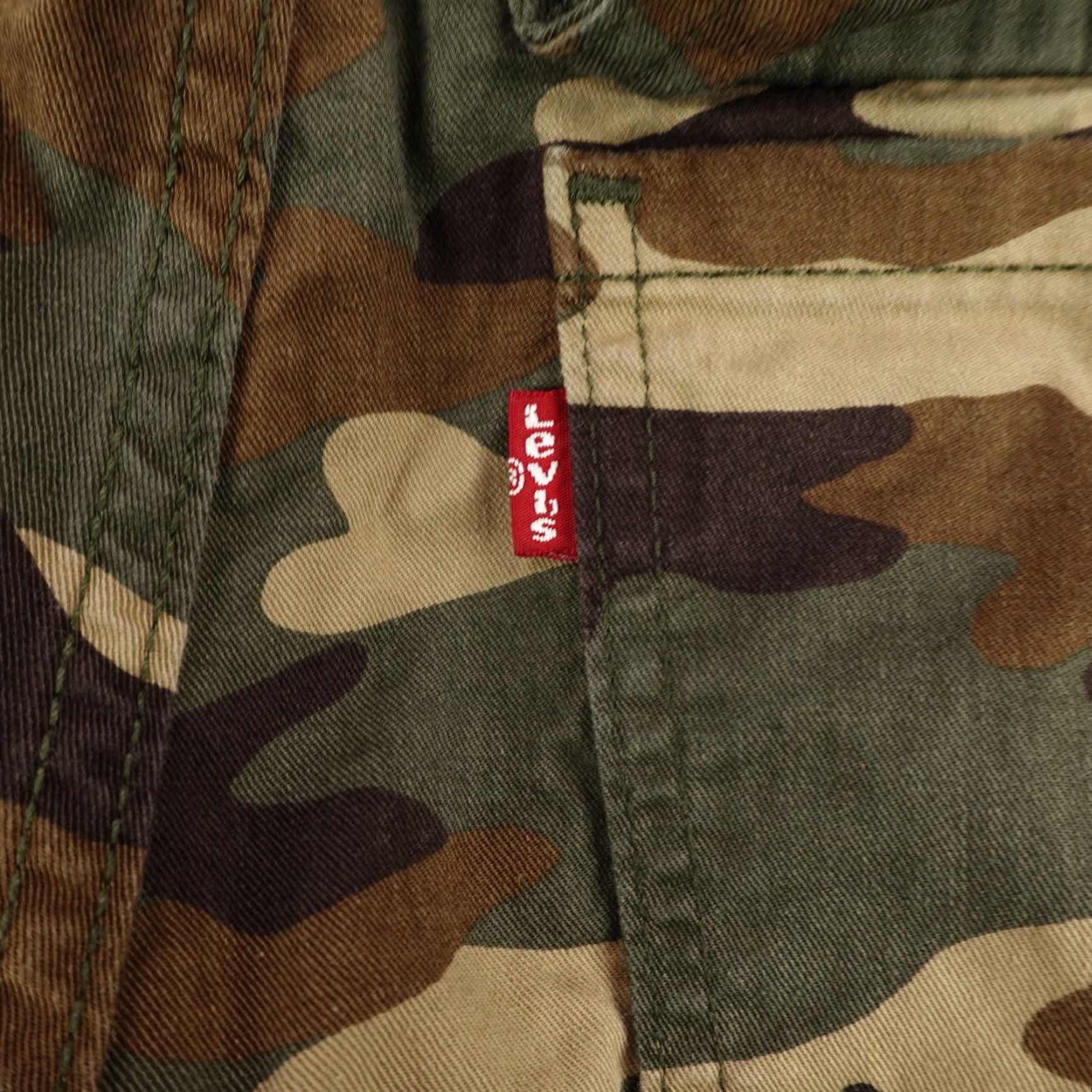 Levi's Levi's Cargo Pants Men 28 Green Camouflage Military Canvas Straight Fit Baggy Casual Size US 30 / EU 46 - 7 Thumbnail