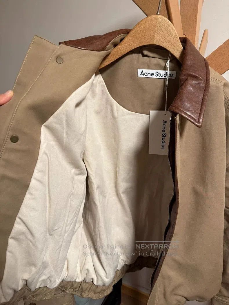 Acne Studios Acne studios 1996 Khaki leather collar jacket. Size US S / EU 44-46 / 1 - 4 Thumbnail