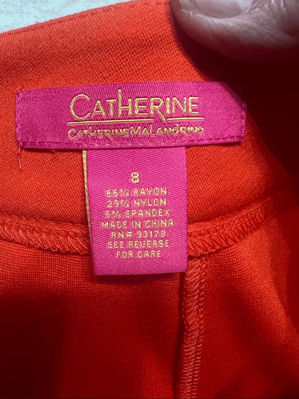 Designer Catherine Orange Blaze Mock Wrap Skirt Sz 8 NWT Size 30" / US 8 / IT 44 - 3 Thumbnail