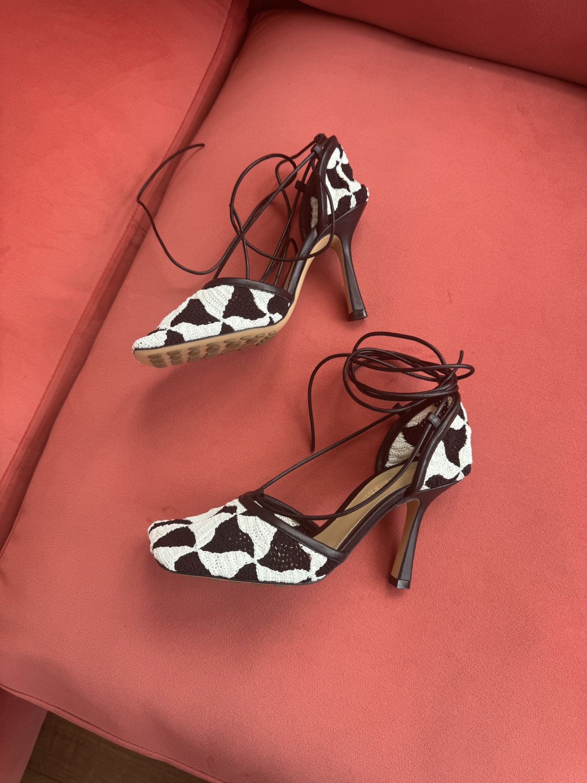 Bottega Veneta Bottega Veneta New Crochet black and white sand, size 36 IT Size US 6 / IT 36 - 8 Thumbnail