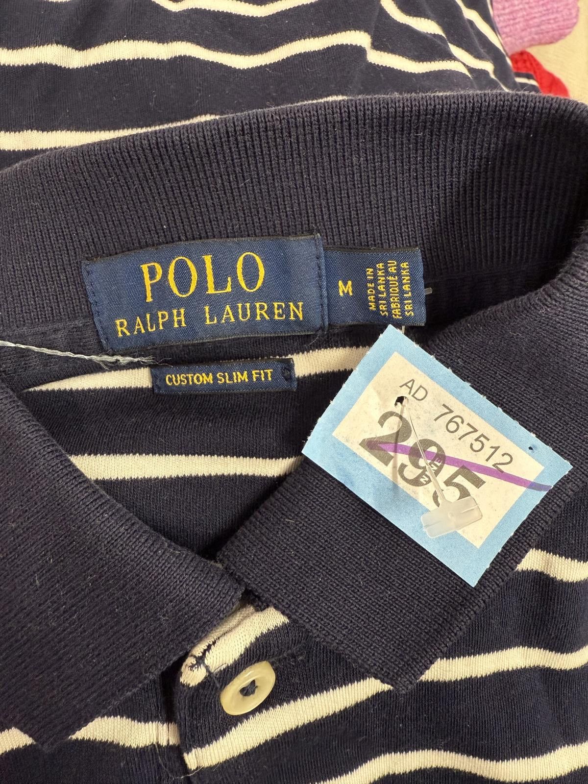 Polo Ralph Lauren Polo Ralph Lauren Custom Slim Fit Striped Polo Shirt Navy & Size US M / EU 48-50 / 2 - 2 Thumbnail