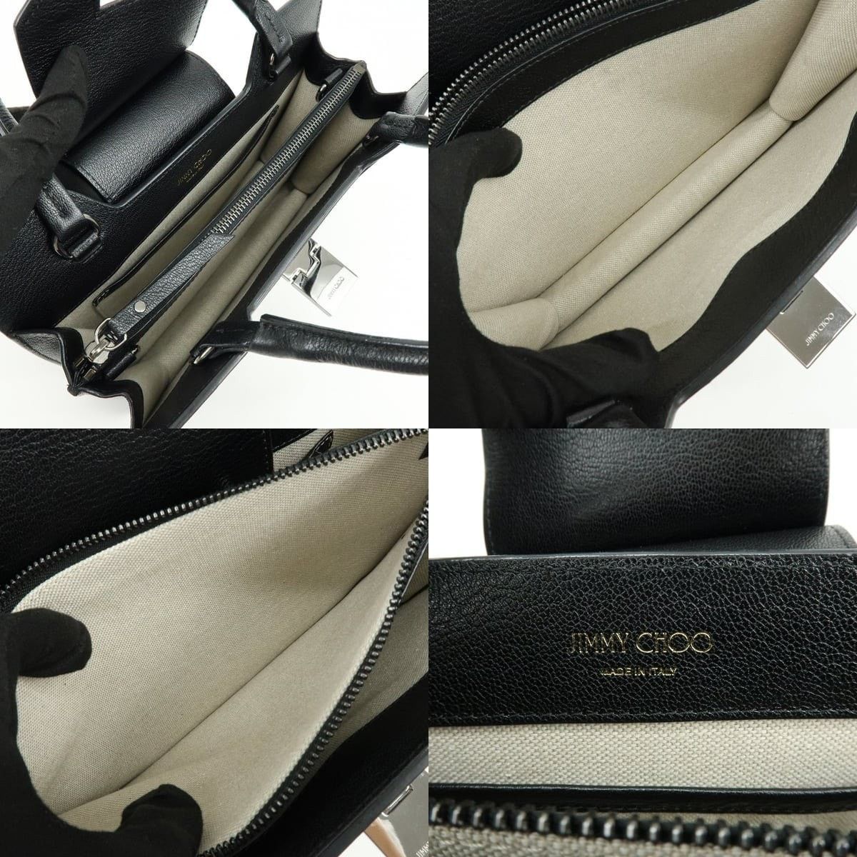 Jimmy Choo Jimmy Choo Rebel Calfskin Top Handle Bag Black Size ONE SIZE - 7 Thumbnail