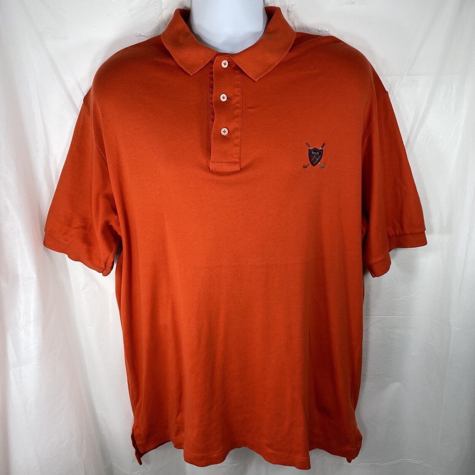 Ralph Lauren Vintage Polo by Ralph Lauren Orange Polo Shirt Golf Wolf Run Size US XL / EU 56 / 4 - 1 Thumbnail