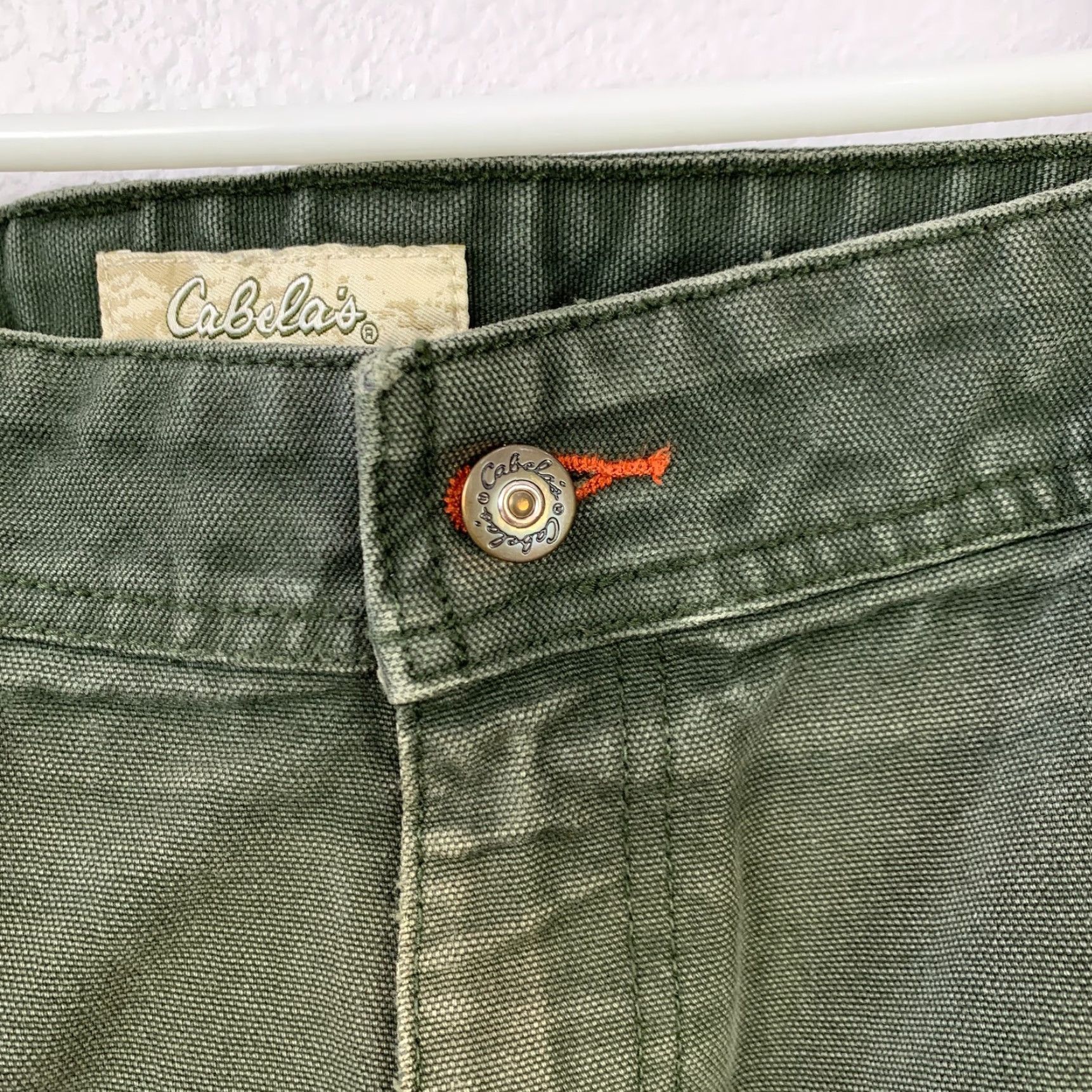 Vintage VINTAGE Cabela's Jeans Pants 905943 44x32 Green Cotton Denim Regular Straight Men Big & Tall Inseam 30.5" Zip fly Button Pockets Breathable Comfort Size US 43 - 3 Thumbnail