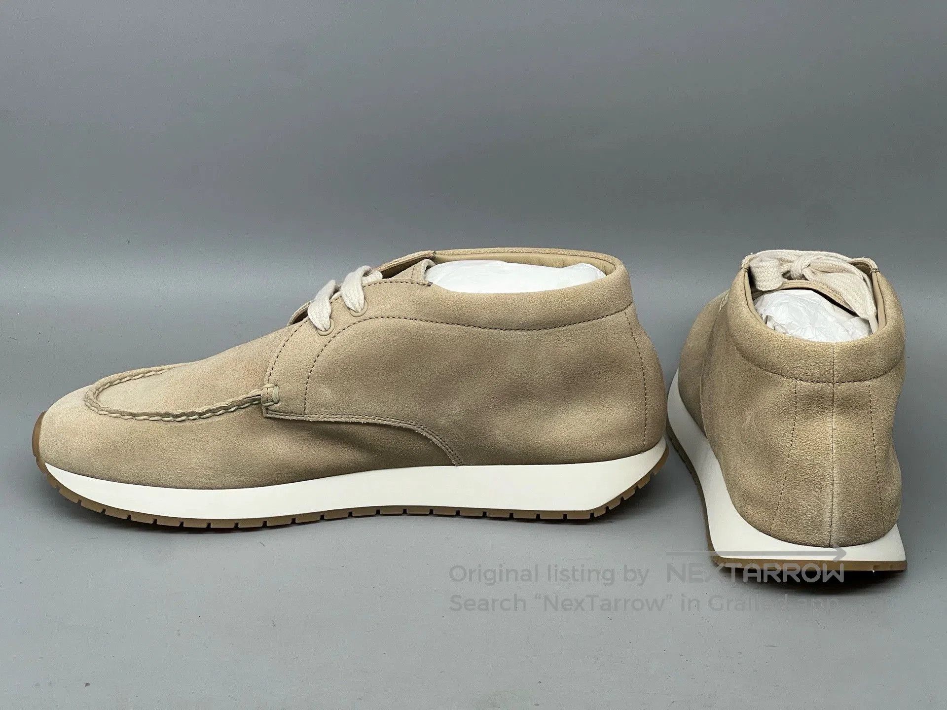 Prada prada beige suede high-top casual shoes. Size US 5.5 / EU 38 - 3 Thumbnail