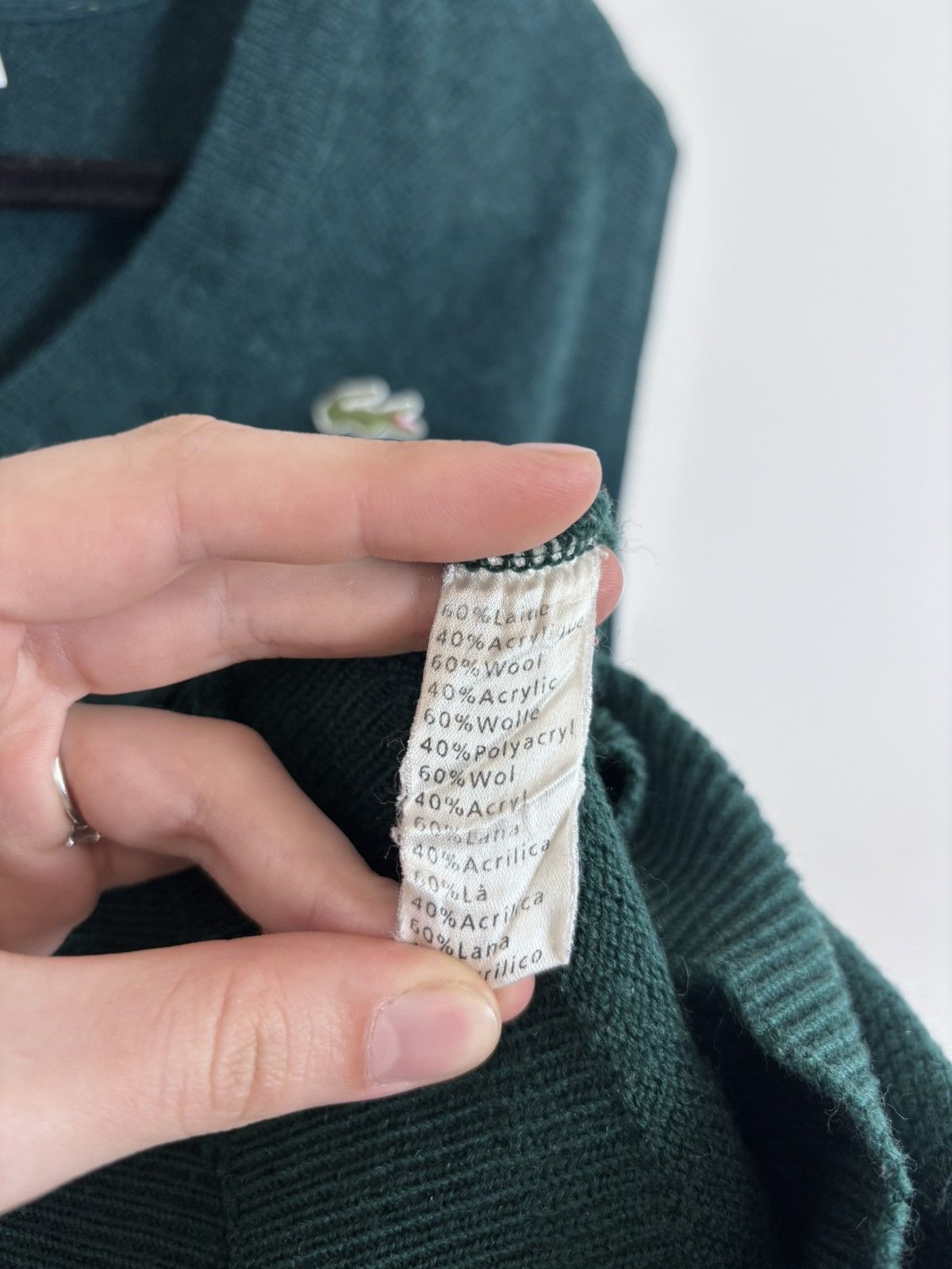 Lacoste Vintage Lacoste Men’s Green Wool Blend Preppy Vest Sweater Size US L / EU 52-54 / 3 - 8 Thumbnail
