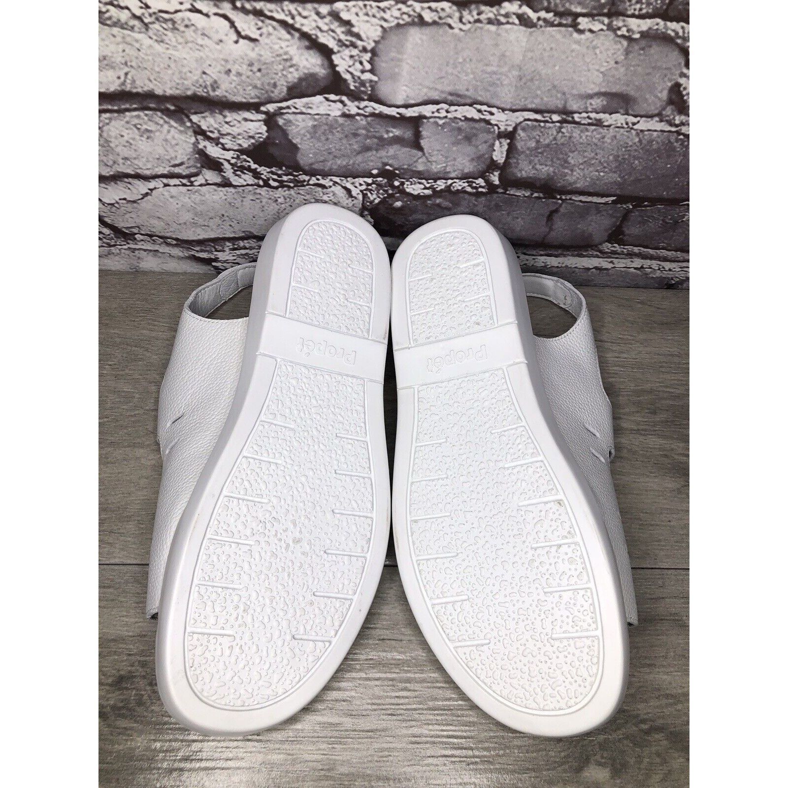 Other Propet Cell Cushion White Leather Triple Strap Wedge Sandals Size US 11 / IT 41 - 17 Thumbnail