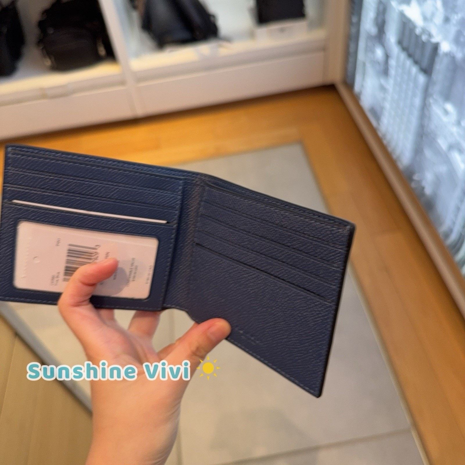 Coach NWT Coach Men Id Billfold Wallet CEB80 leather True Blue Size ONE SIZE - 3 Thumbnail
