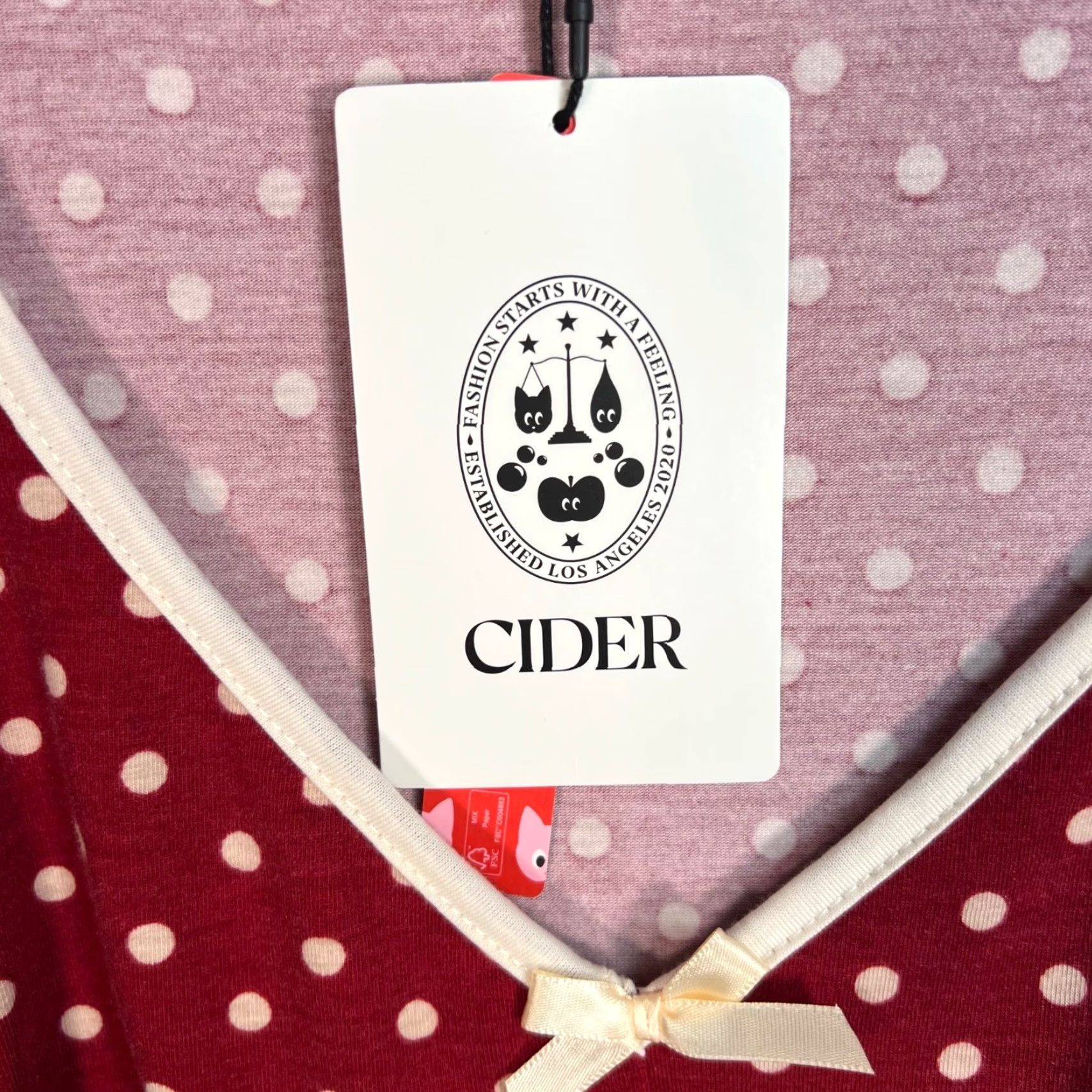 Cider Cider Womens Dress Red XL Polka Dot Polyester Spandex Blend NEW! Size XL / US 12-14 / IT 48-50 - 5 Thumbnail