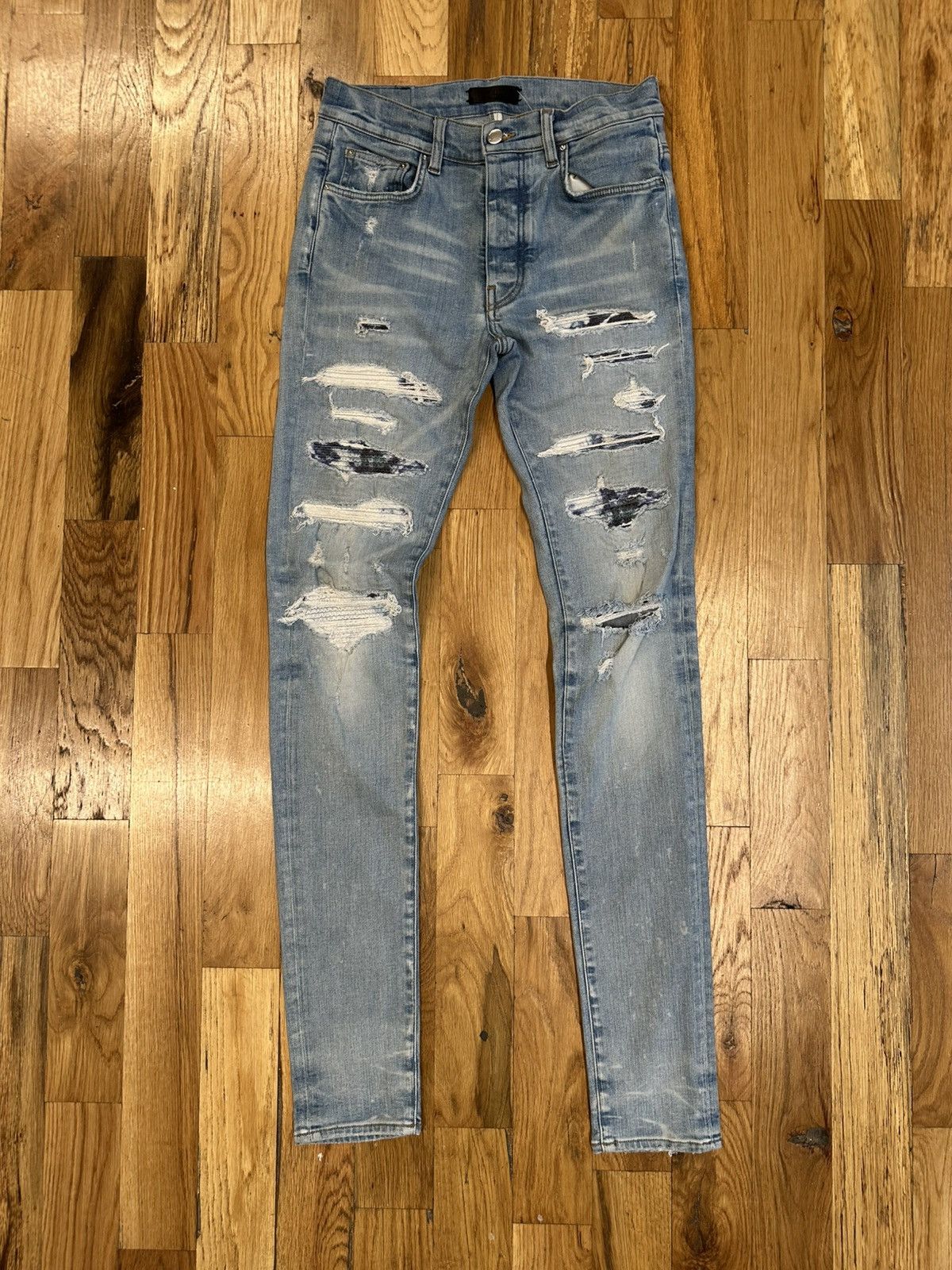 Amiri Amiri MX1 Blue Tie Dye Blue Denim Jeans Size 30 | Grailed 