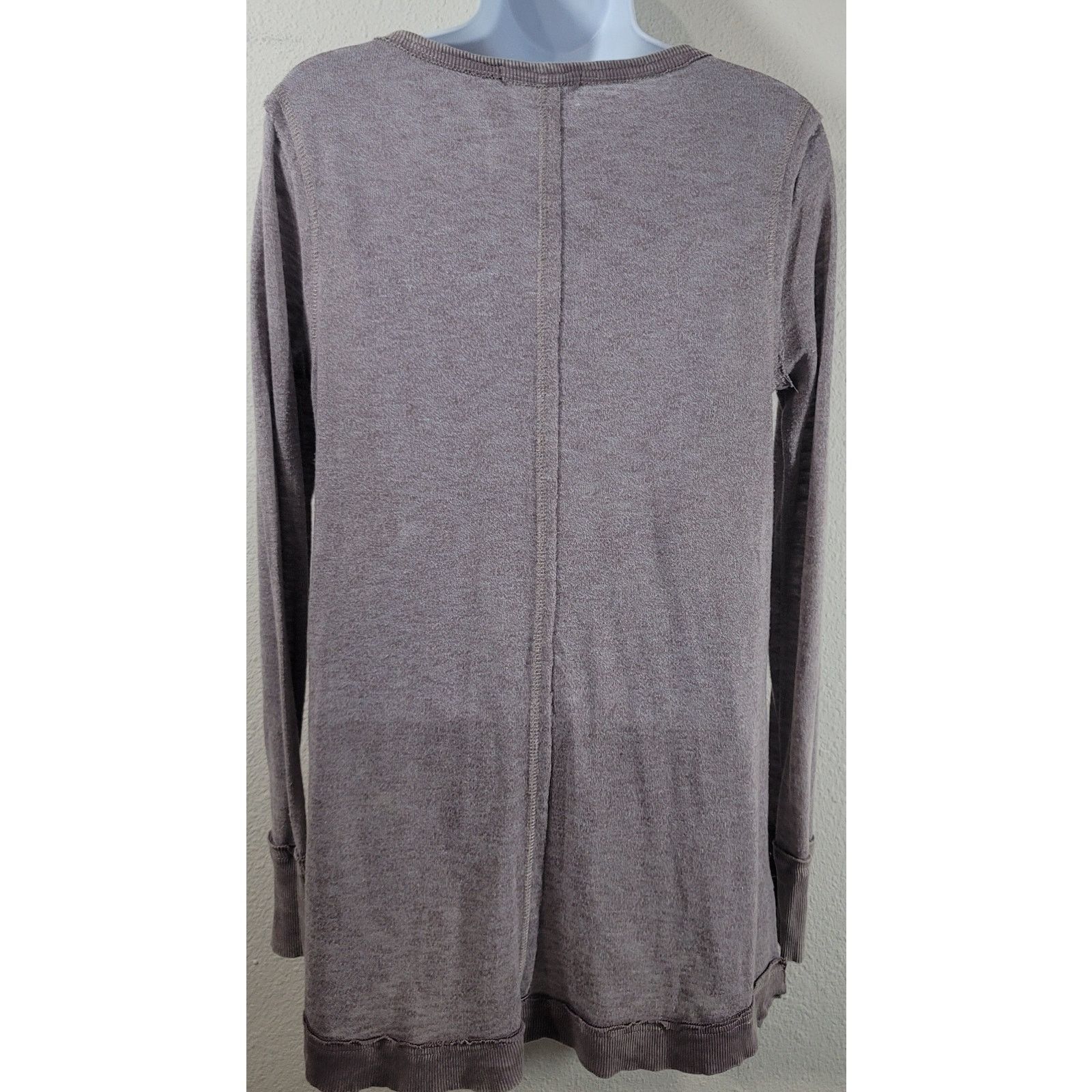 Other Gilded Intent Purple Marled Deep V Neck Tie Henley Top Small Size S / US 4 / IT 40 - 2 Thumbnail
