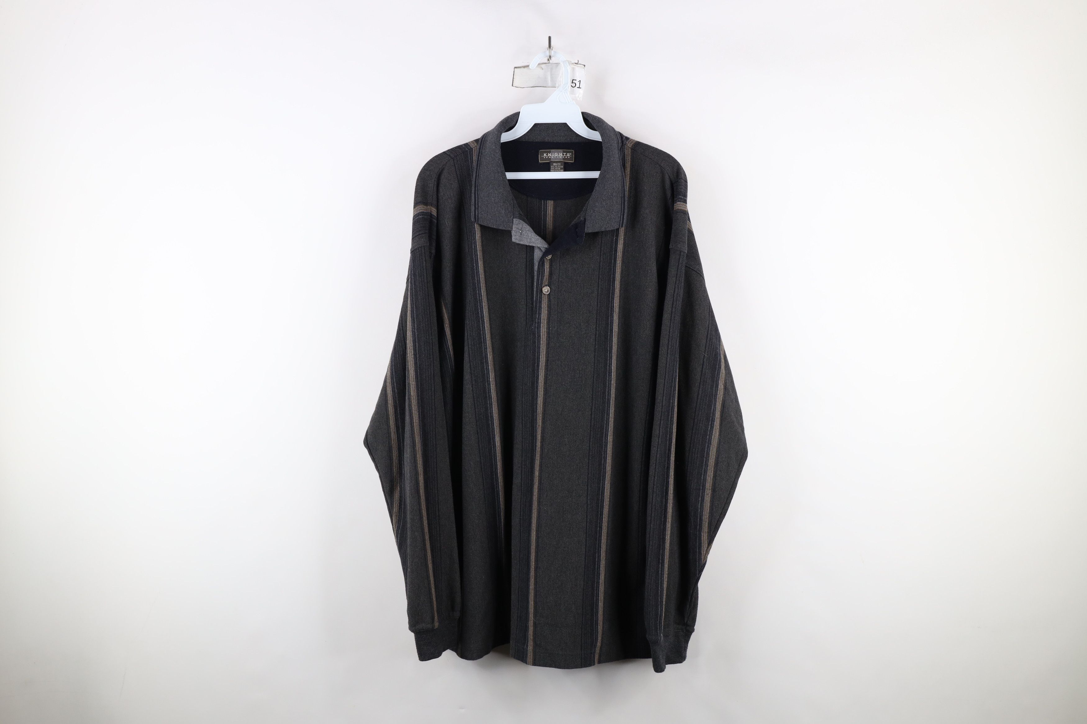 Vintage Vintage 90s Streetwear Striped Long Sleeve Rugby Polo Shirt Size US XXL / EU 58 / 5 - 1 Thumbnail