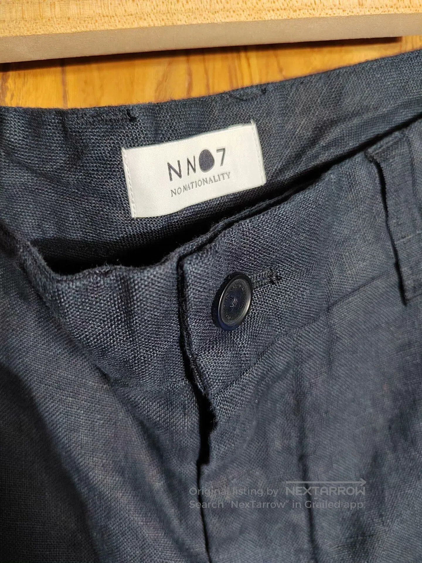 NN07 Linen Shorts in Dark Blue.