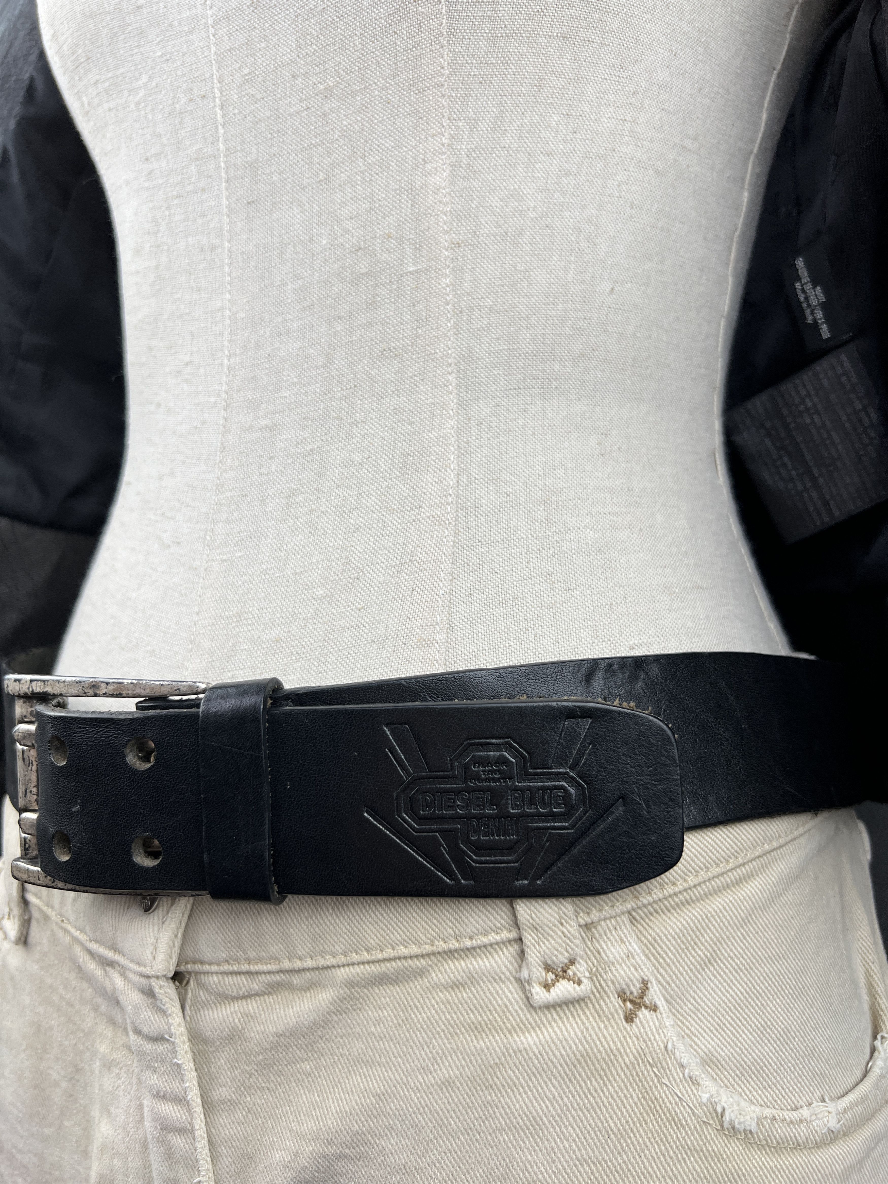 Diesel Vintage y2k Diesel Fork Buckle Cowboy Black Leather Belt Size ONE SIZE - 7 Thumbnail