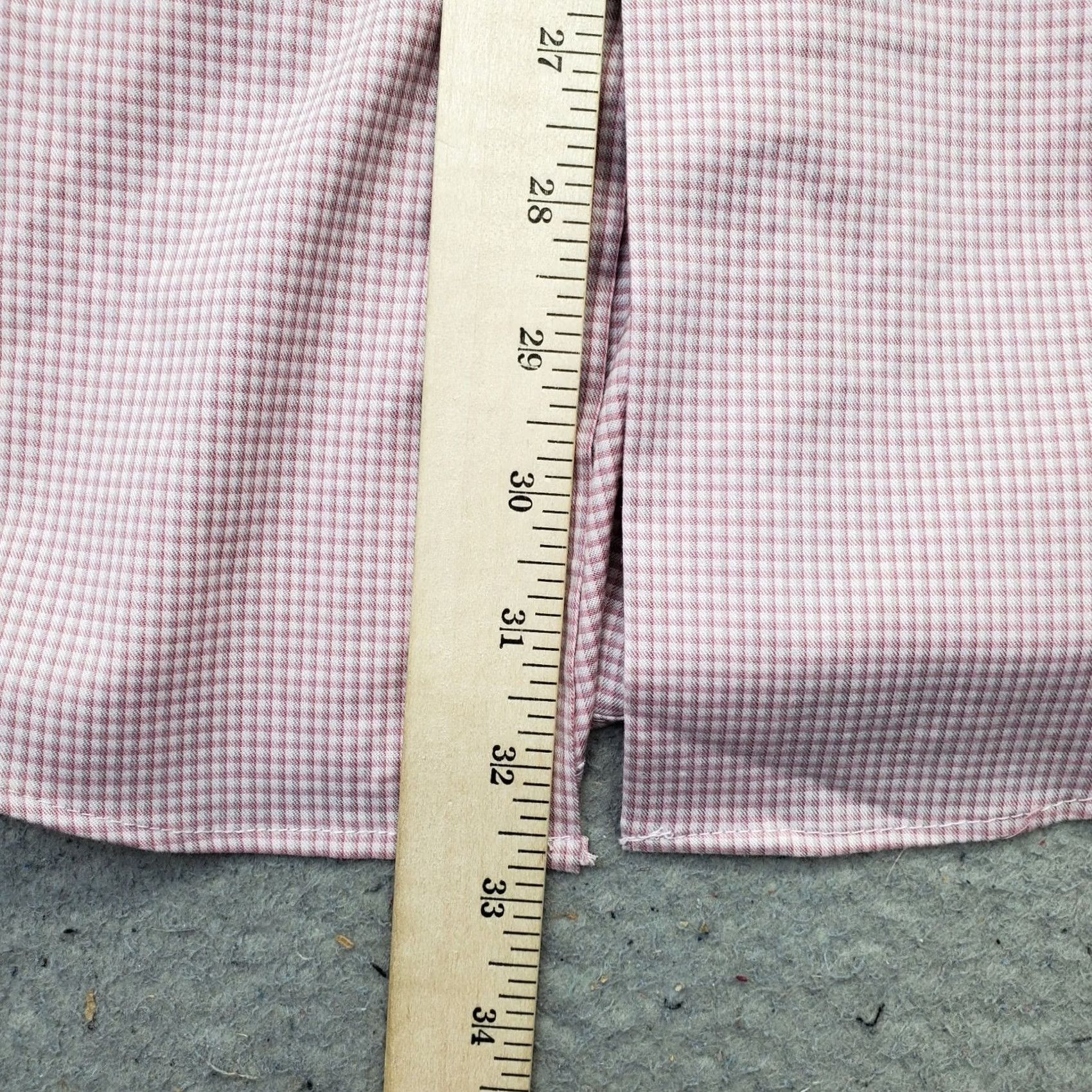 Van Heusen Van Heusen Dress Shirt Mens XL Pink Gingham Comfort Slim Button-Up Size 46R - 5 Thumbnail