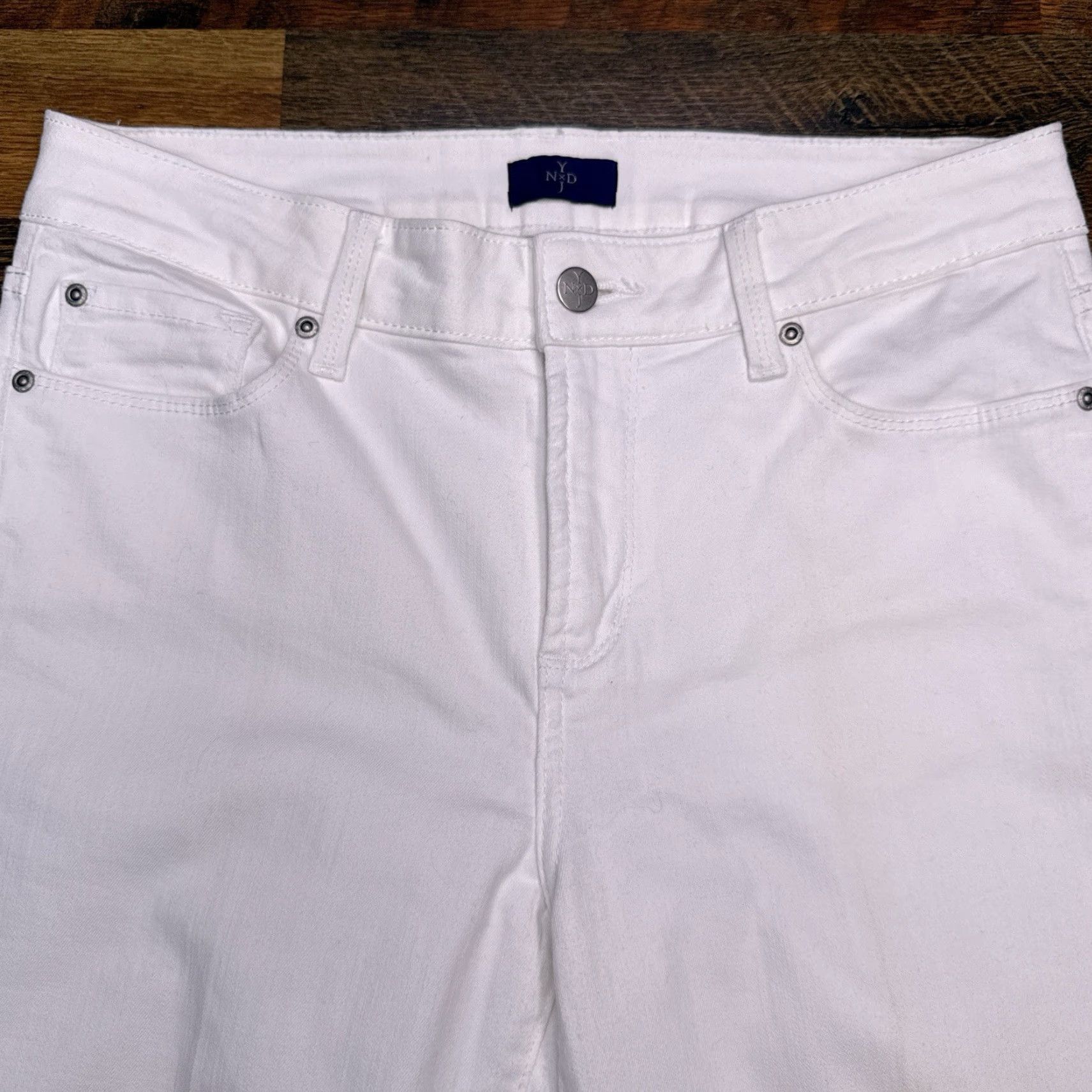 NYDJ VINTAGE: NYDJ Jeans City Cropped White 8 Regular Mid Rise Stretch 5-Pocket Denim Womens Size 30" / US 8 / IT 44 - 3 Thumbnail