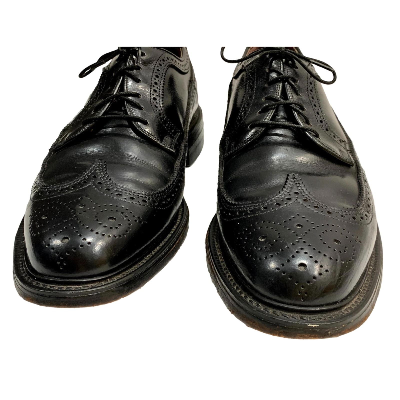 Genuine Leather × Vintage Vintage Hanover Black Leather Wingtips Longwings | 9.5 EEE Size US 9.5 / EU 42-43 - 4 Thumbnail