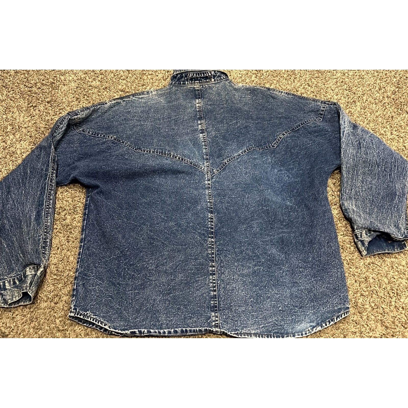 Vintage Butterfly Denim Jean Shirt Women’s L Cotton Button Up Brand B26 Size L / US 10 / IT 46 - 3 Thumbnail