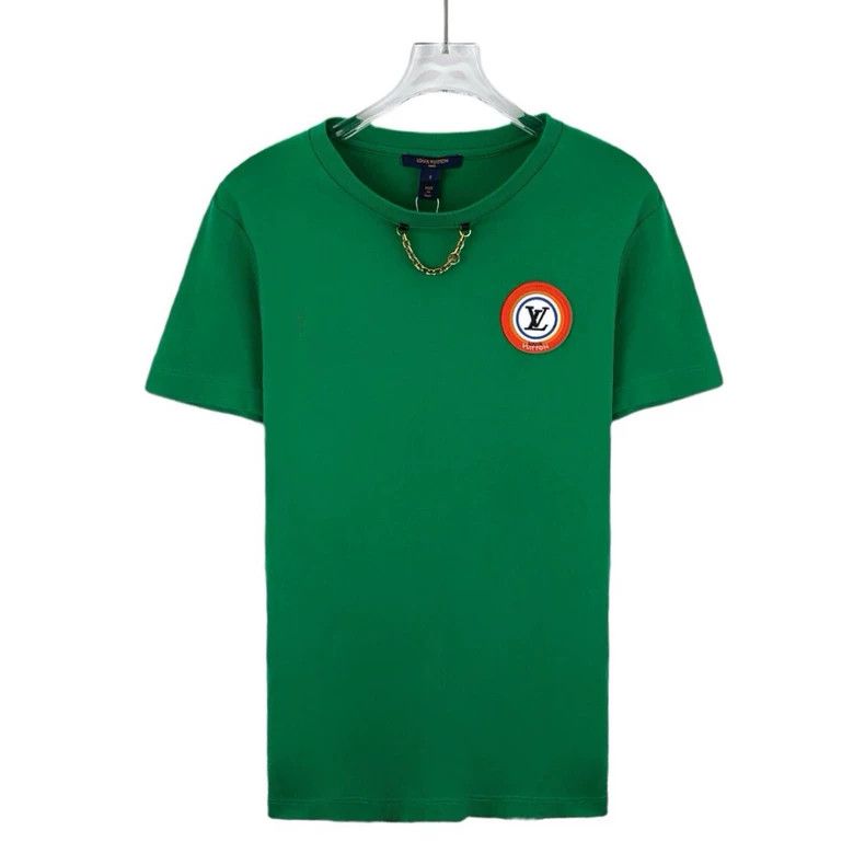 Louis Vuitton Louis Vuitton 22 Green Logo Embroidered Cotton Crew Neck T Size S / US 4 / IT 40 - 1 Thumbnail