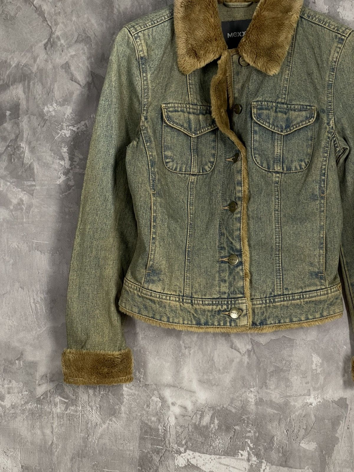 Japanese Brand × Seditionaries × Vintage Punk Style Denim Fleece Sherpa Jacket Japanese Brand Size XS / US 0-2 / IT 36-38 - 5 Thumbnail