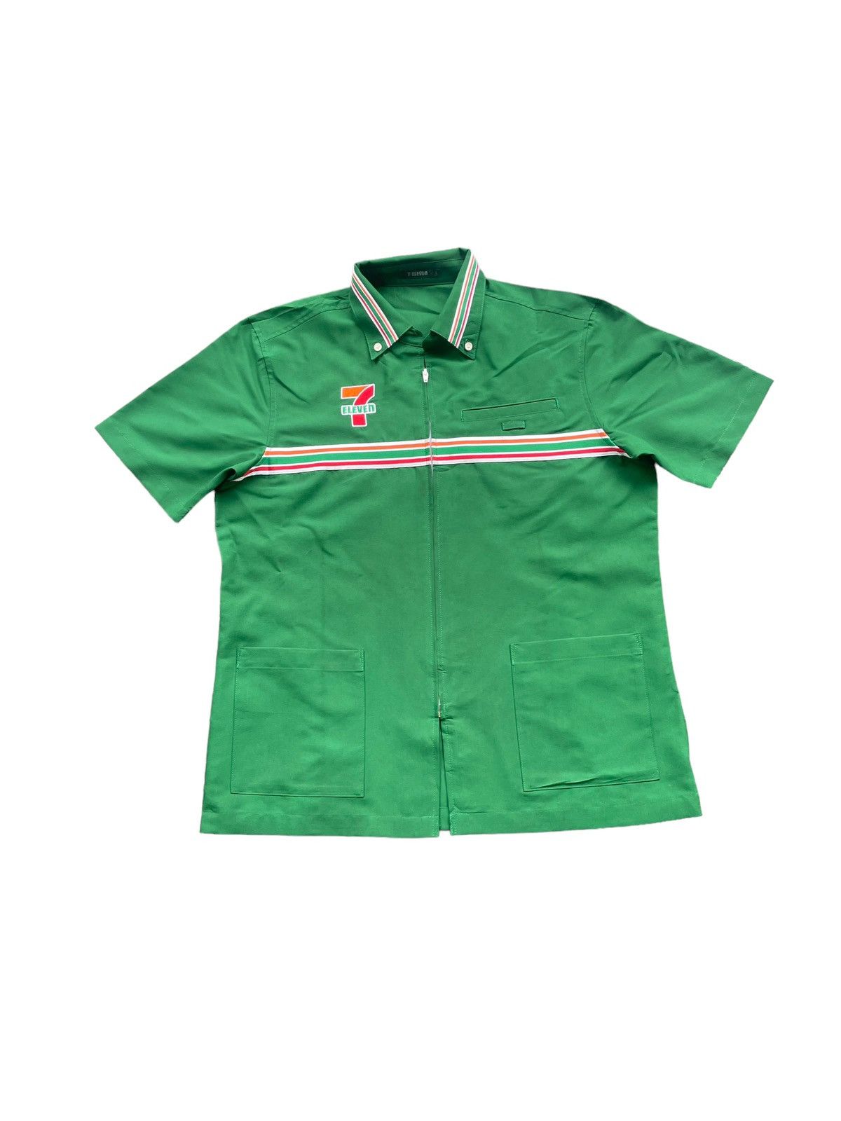Japanese Brand 7 Eleven Short Sleave Work Shirt Size US L / EU 52-54 / 3 - 1 Thumbnail