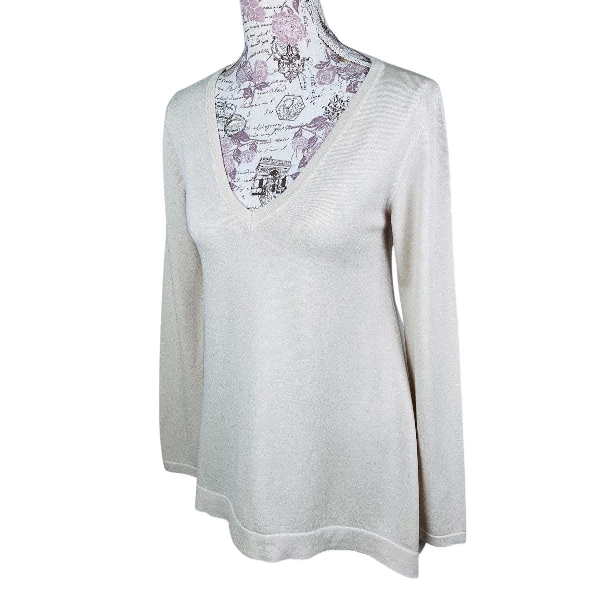 Peserico Peserico Tricot Womens Merino Silk Cashmere Pullover Sweater Size S / US 4 / IT 40 - 3 Thumbnail
