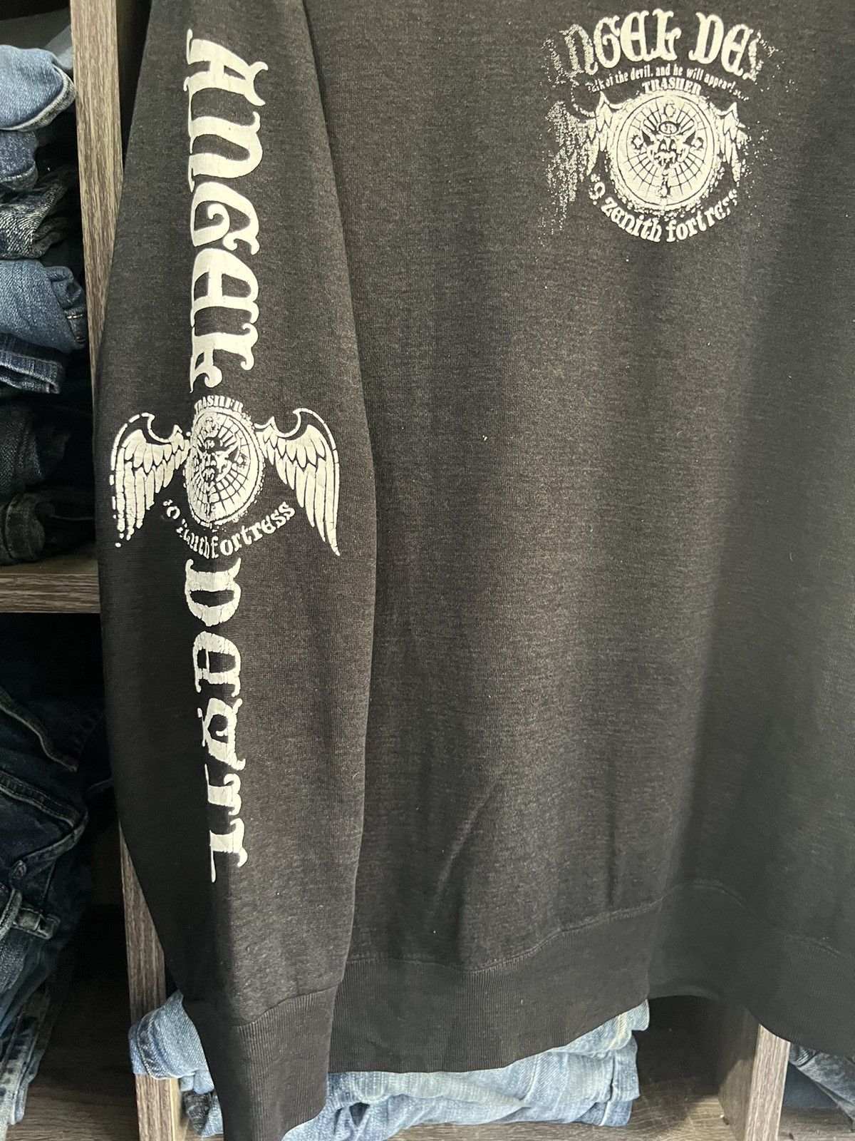 If Six Was Nine 🔥Vintage Angel Devil 9 Zenith Fortress Sweatshirt Size US M / EU 48-50 / 2 - 8 Thumbnail