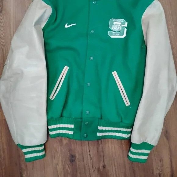 Vintage Vintage Michigan State Spartans Custom Varsity Bomber Jacket Size US L / EU 52-54 / 3 - 3 Thumbnail