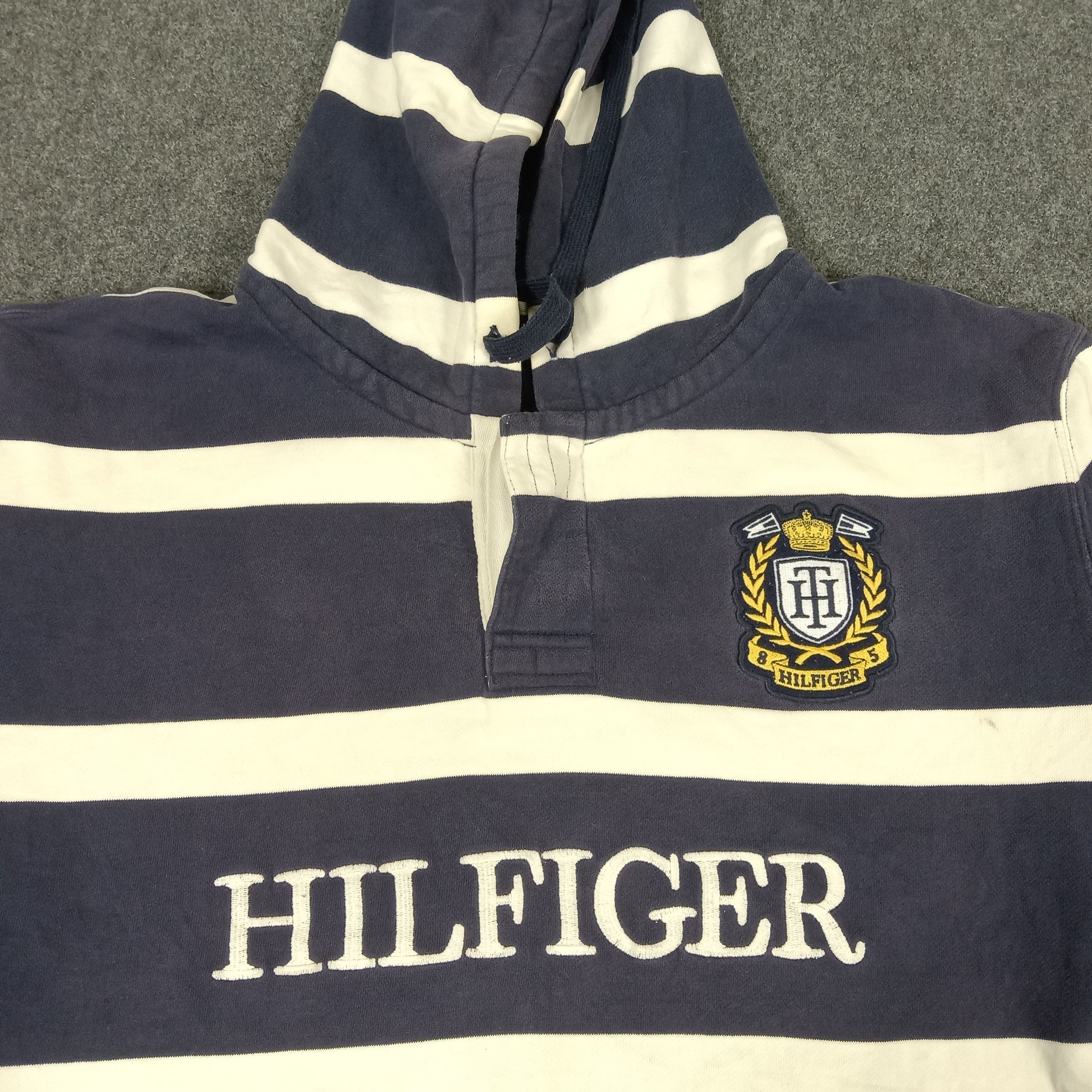 Tommy Hilfiger × Vintage Tommy Hilfiger American Streetwear Stripes Hoodies Size US XL / EU 56 / 4 - 2 Thumbnail