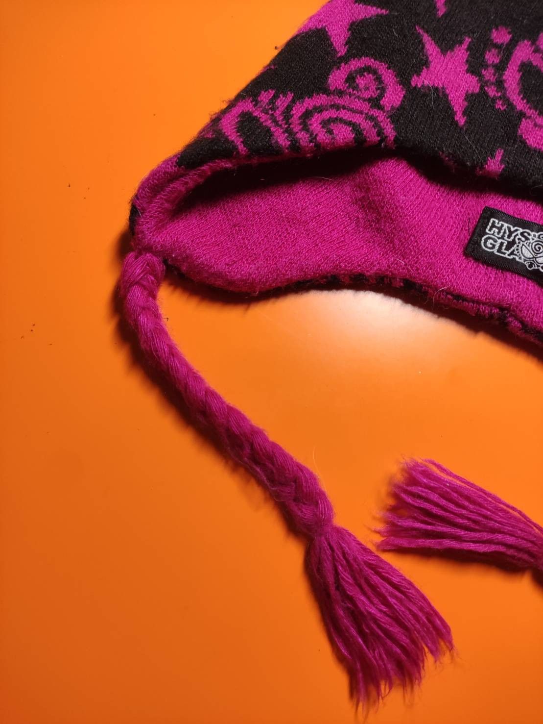 Hysteric Glamour Vtg 00's Hysteric Glamour Black Pink Beanie Size ONE SIZE - 6 Thumbnail