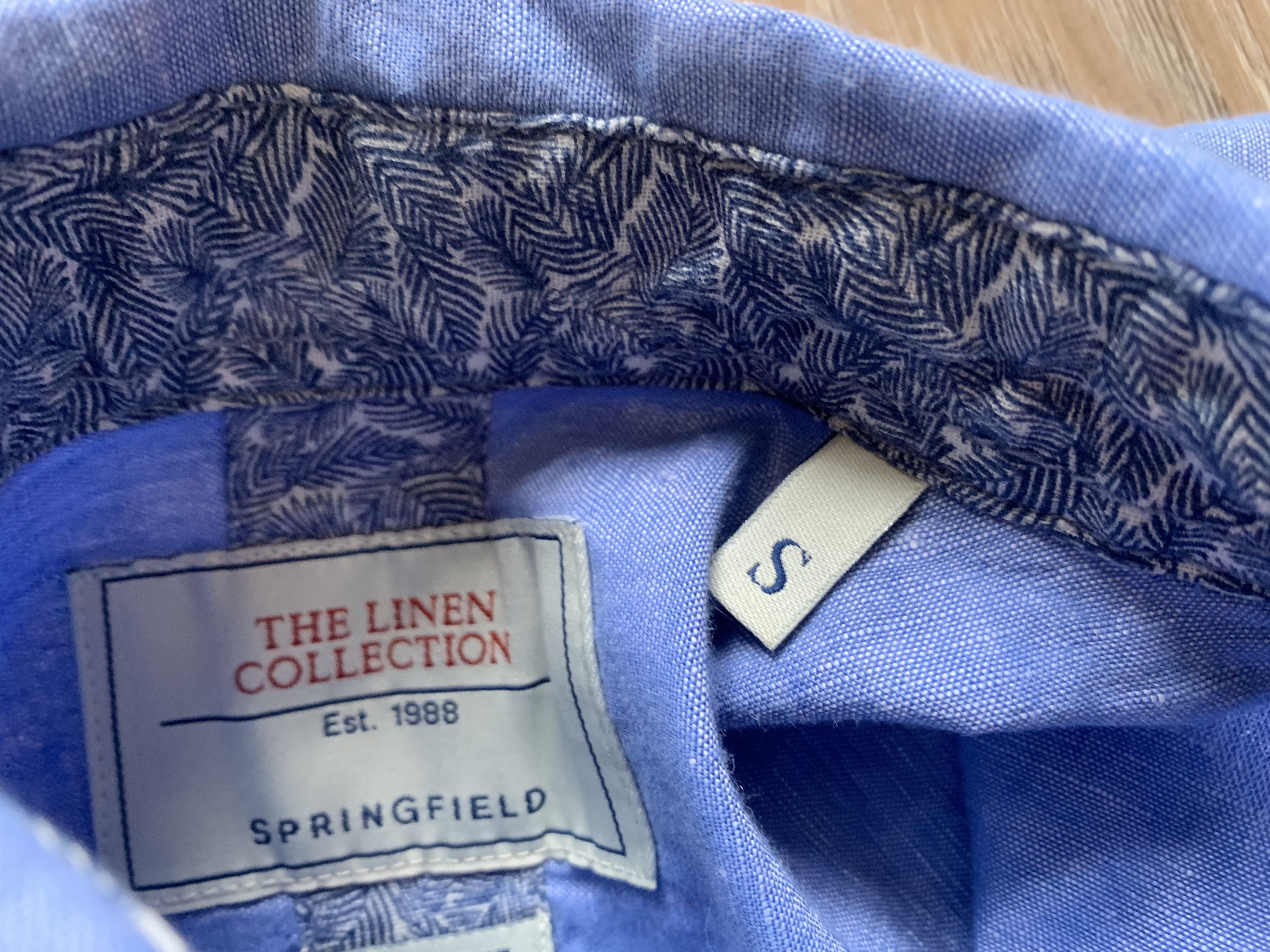 Springfield Springfield Linen Light Blue Short Sleeve Shirt Size US S / EU 44-46 / 1 - 6 Thumbnail