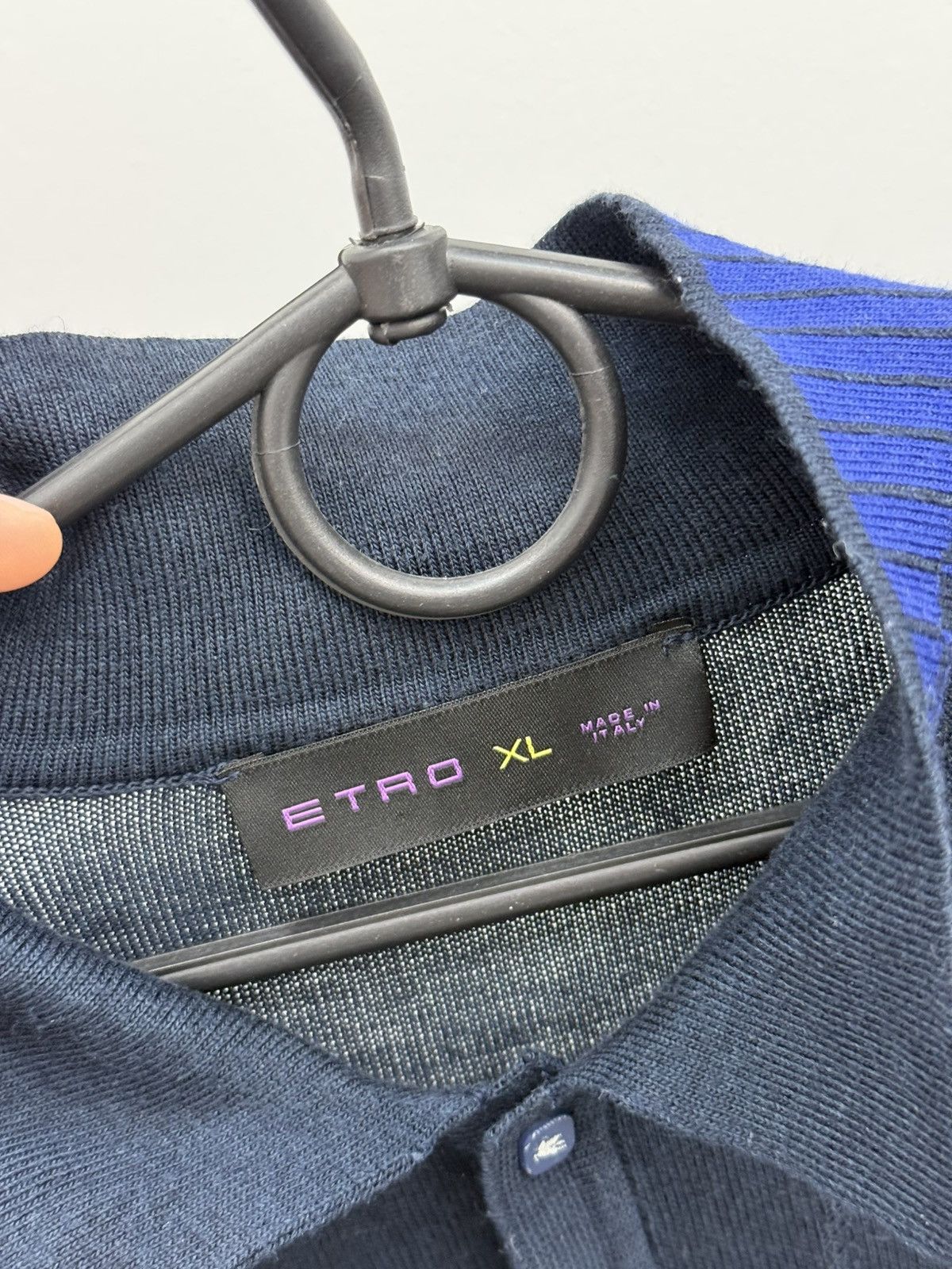 Etro Etro Monogram Dark Blue Polo Shirt Size US XL / EU 56 / 4 - 4 Thumbnail