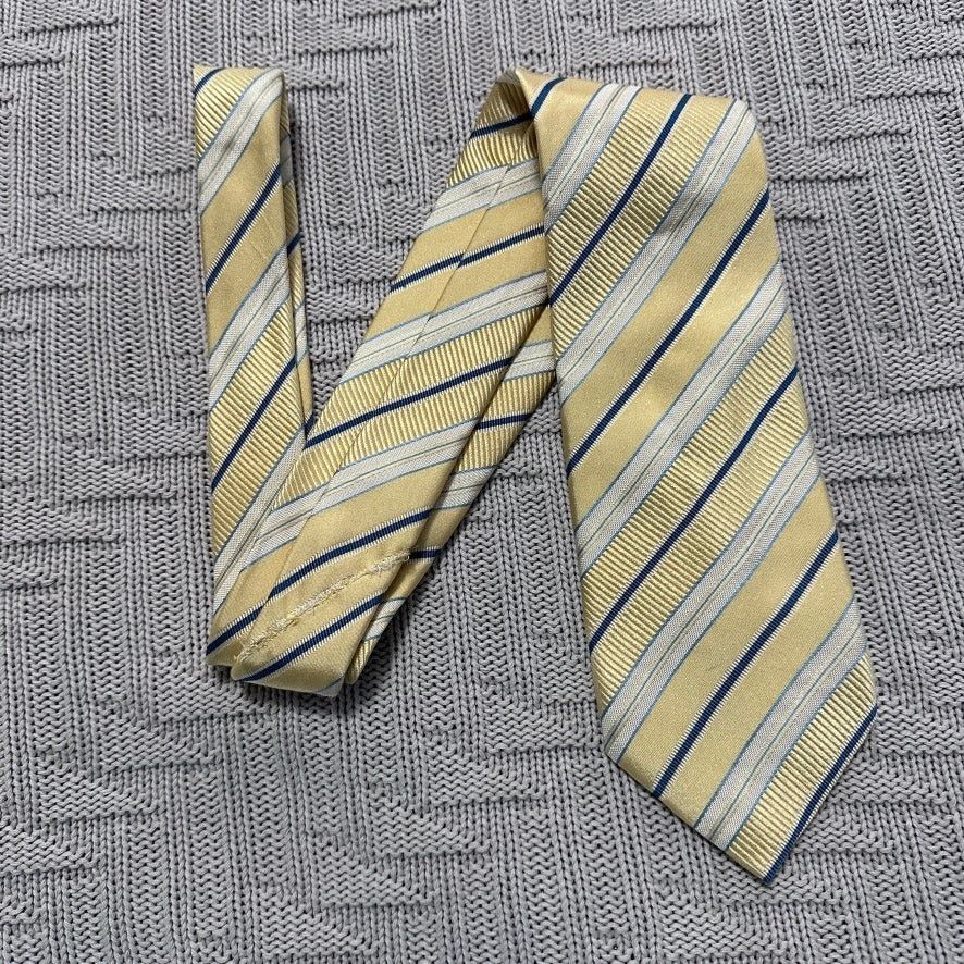 Canali Canali yellow and blue striped silk tie Size ONE SIZE - 1 Thumbnail