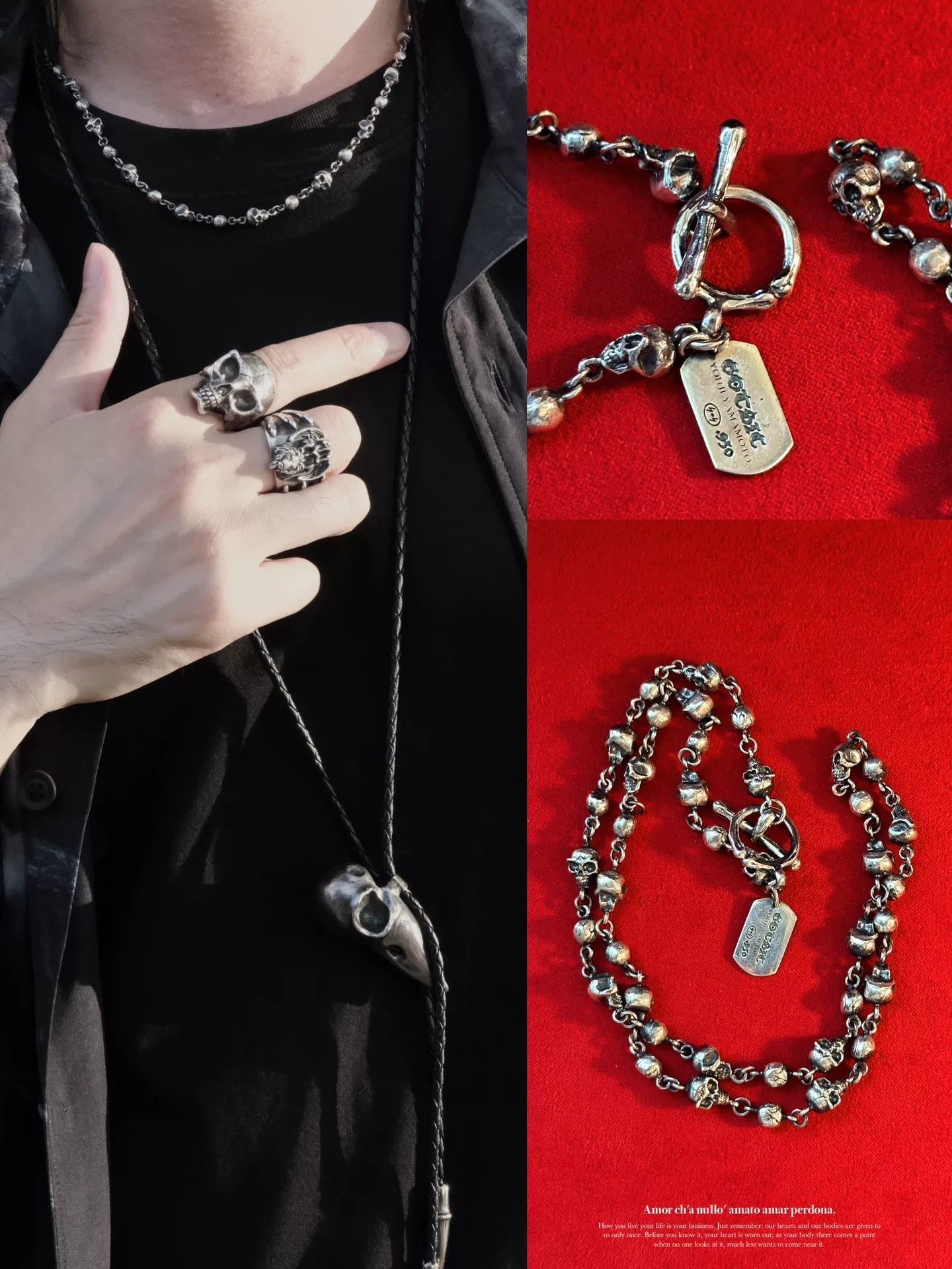 Yohji Yamamoto YOHJI YAMAMOTO GOTHIC WOLF DAGGER PENDANT WITH CHAN