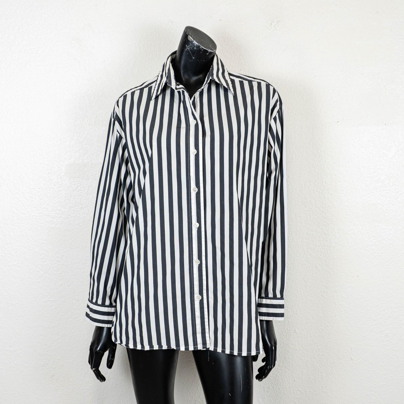 Other Frankie Shop Women's Boxy oversize Shirt Gray white stripe Size ONE SIZE - 6 Thumbnail
