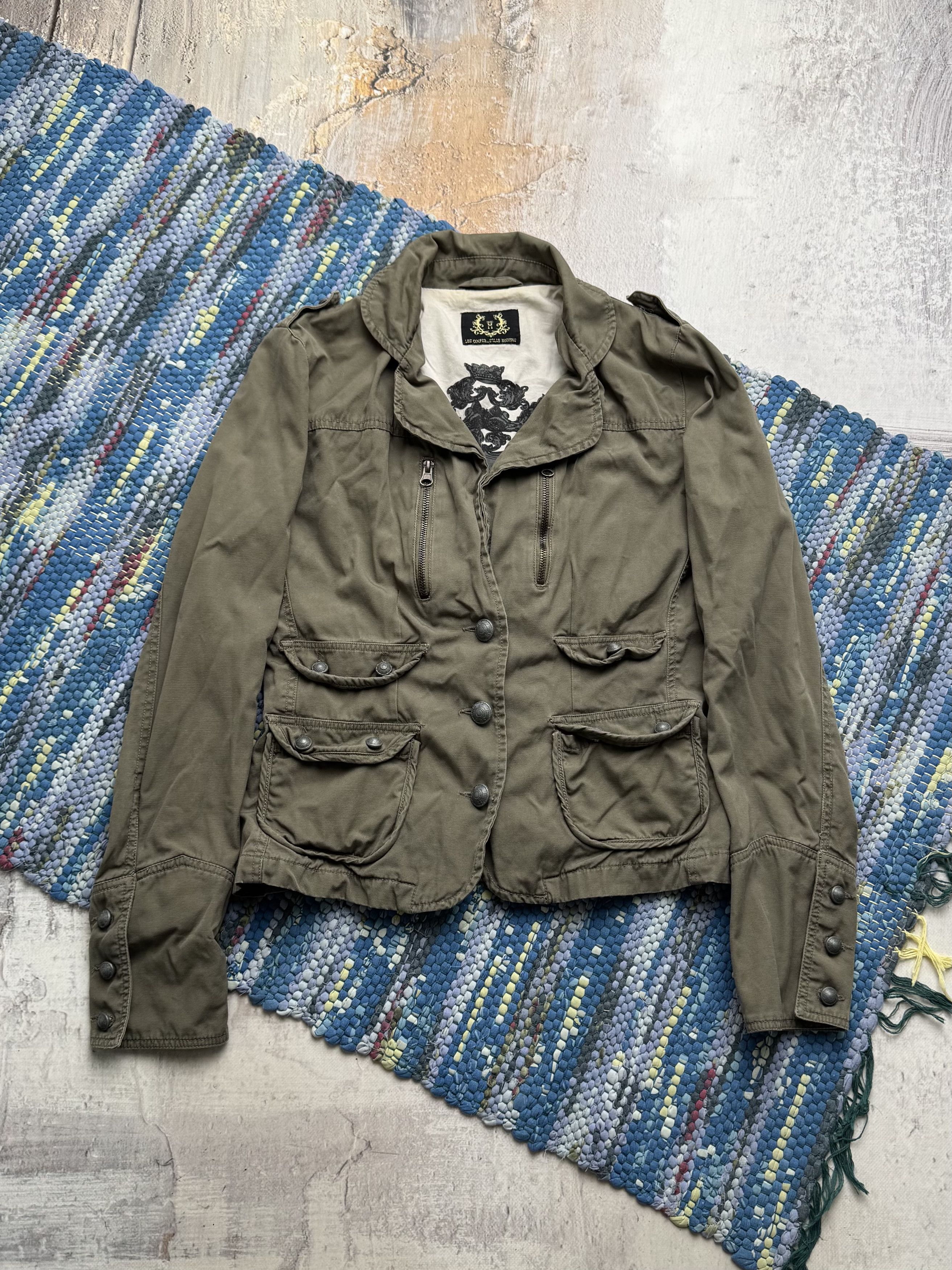 Vintage Military Army Jacket Safari Cargo Lightweight Coat
