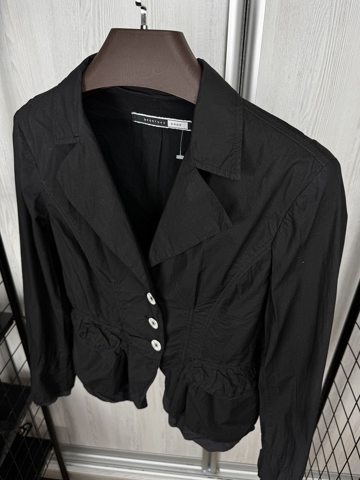 Sportmax Sportmax Code Max Mara black avant garde cotyon silk blazer Size XL / US 12-14 / IT 48-50 - 7 Thumbnail