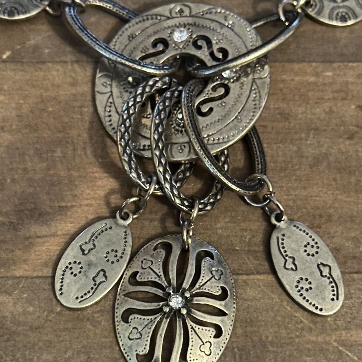 Other Multi strand layered disc charm necklace with crystal accent Size ONE SIZE - 5 Thumbnail