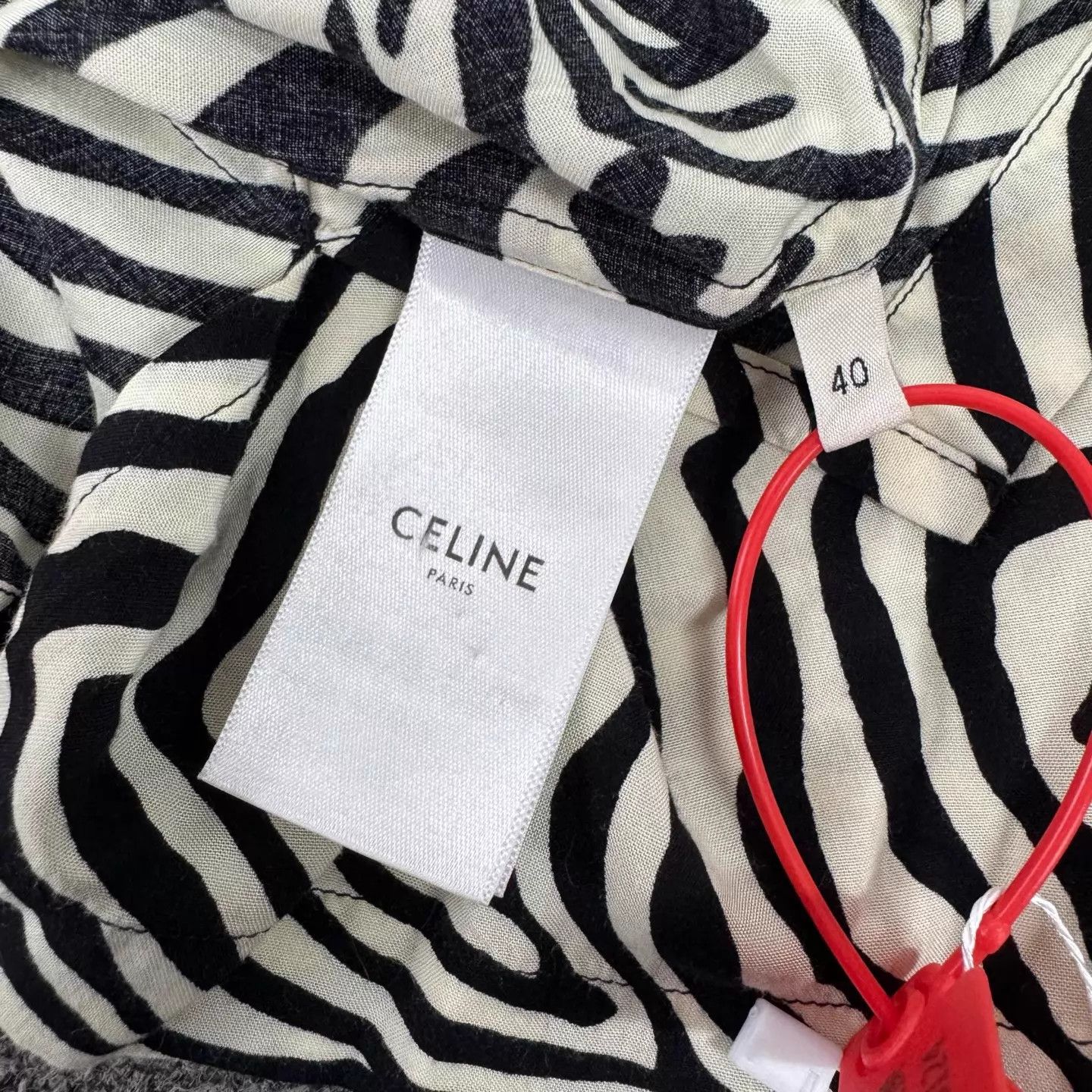 Celine Celine Zebra Print Allover Logo Collared S/S Shirt Size US M / EU 48-50 / 2 - 5 Thumbnail