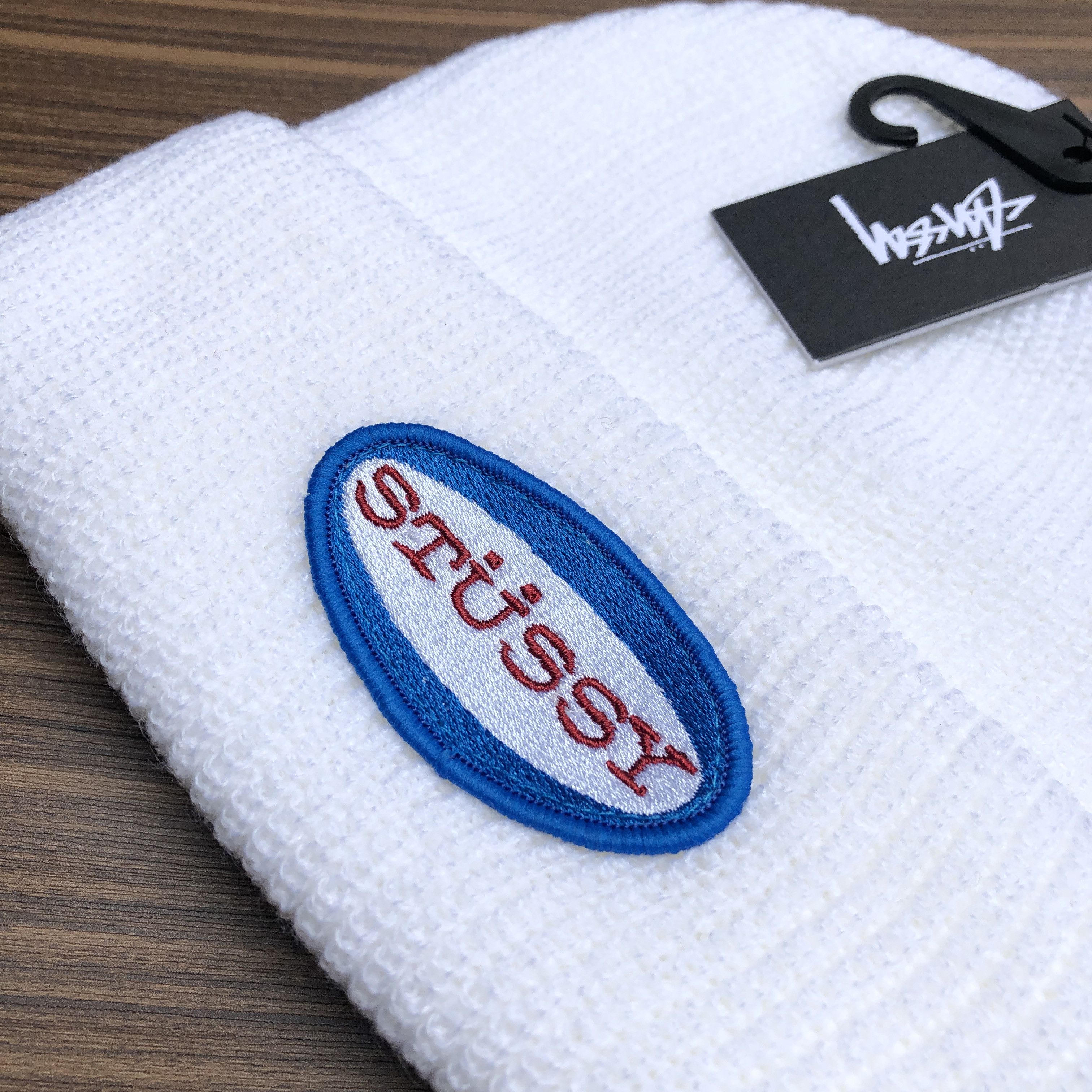 Stussy STUSSY BEANIE OVAL PATCH - WHITE Size ONE SIZE - 4 Thumbnail