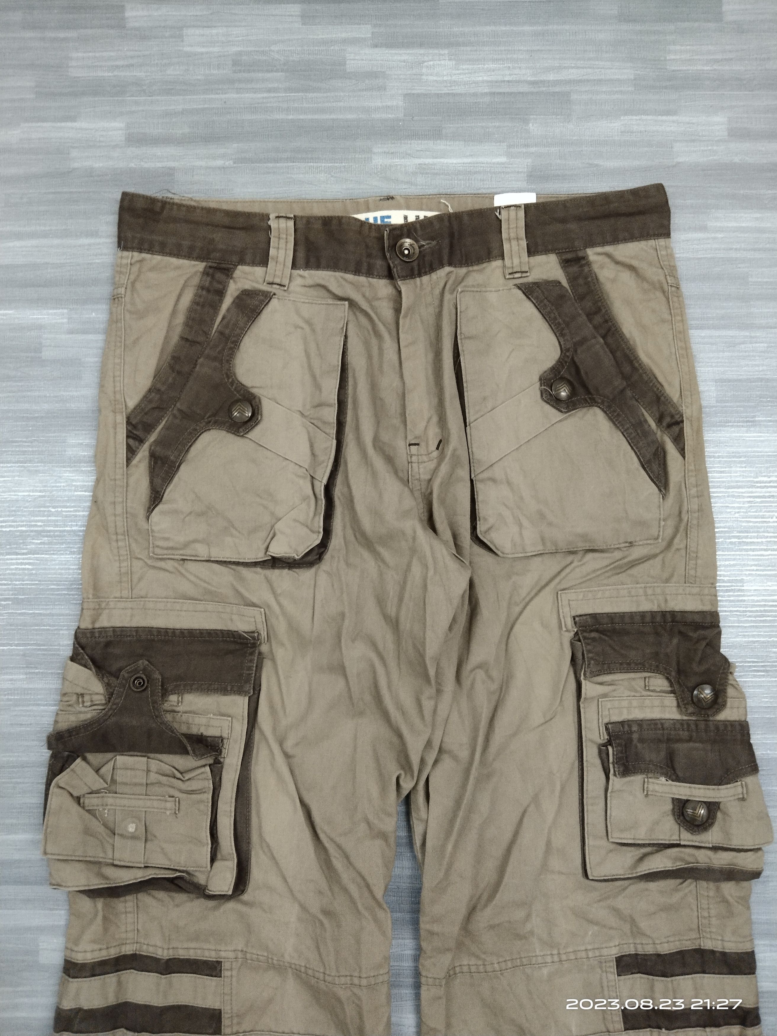 Designer BAGGY MULTIPOCKET BLUE LUIS CARGO PANTS Size US 35 - 4 Thumbnail