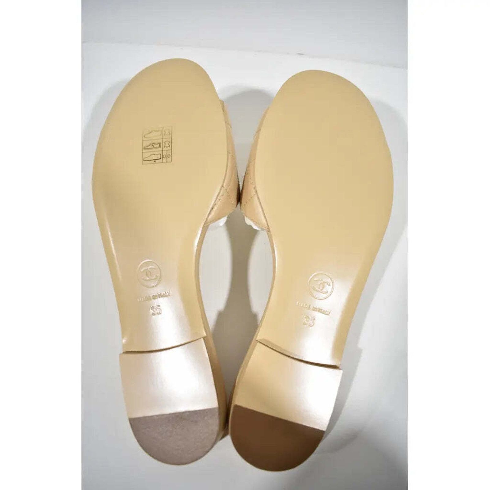 Chanel Chanel REV Beige Turnlock Quilted Gold CC Logo Mules Size US 5 / IT 35 - 12 Thumbnail