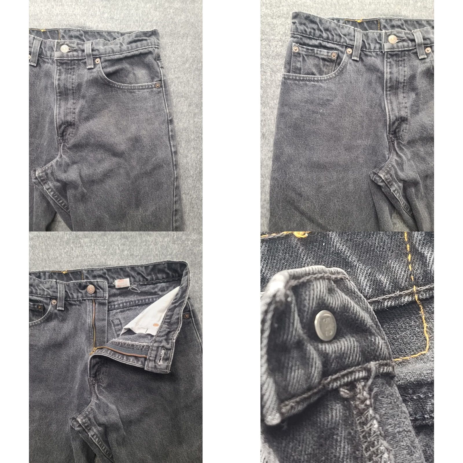 Levi's VINTAGE Levi's 550 Jeans Mens 32x34 Regular Fit Tapered USA Made 90s Grunge Rock Black Denim Jeans Size US 32 / EU 48 - 8 Thumbnail