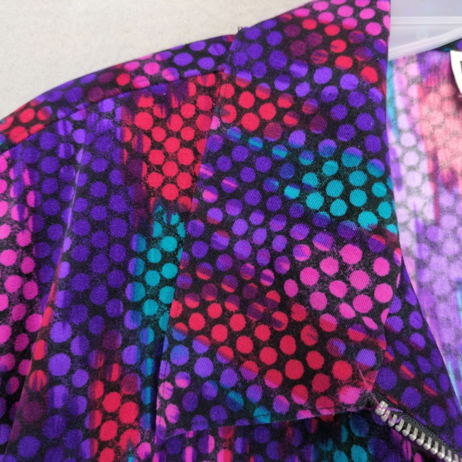 Vintage Leslie Fay Haberdashery Multi Dots Full-Zip 90s Jacket Sz 14 Size XL / US 12-14 / IT 48-50 - 10 Thumbnail